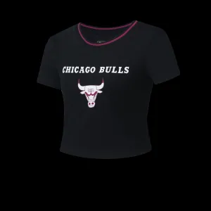 Flexible Comfort NBA WORDMARK FRONT PRINT CROP TOP SLIM FIT - Bulls