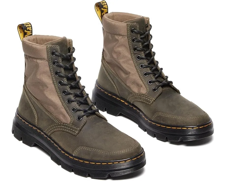 Dr. Martens Combs Jungle R32107831 Boots Men's  Dark Khaki Ankle JOBB498 Glossy Finish