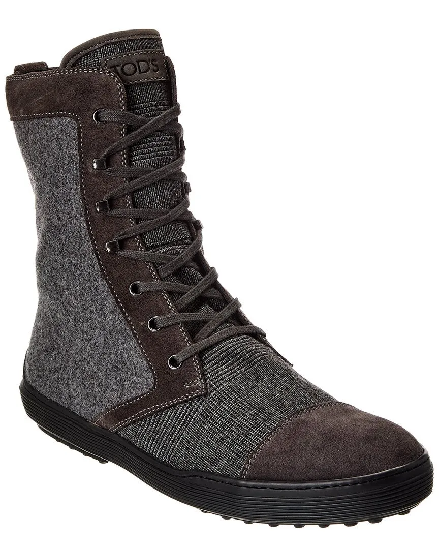 TOD??s Flannel & Suede Boot Sturdy Fit