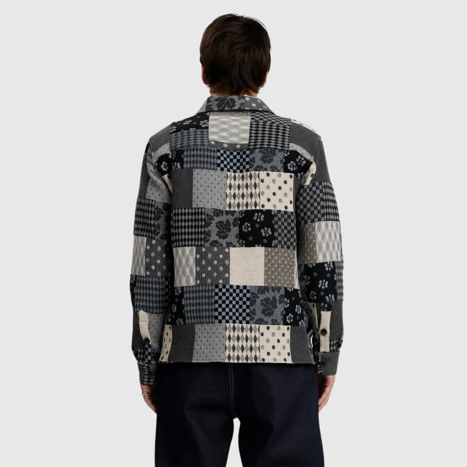 Cotton Twill Akoscar Patchwork Overshirt (Cloud Blue)