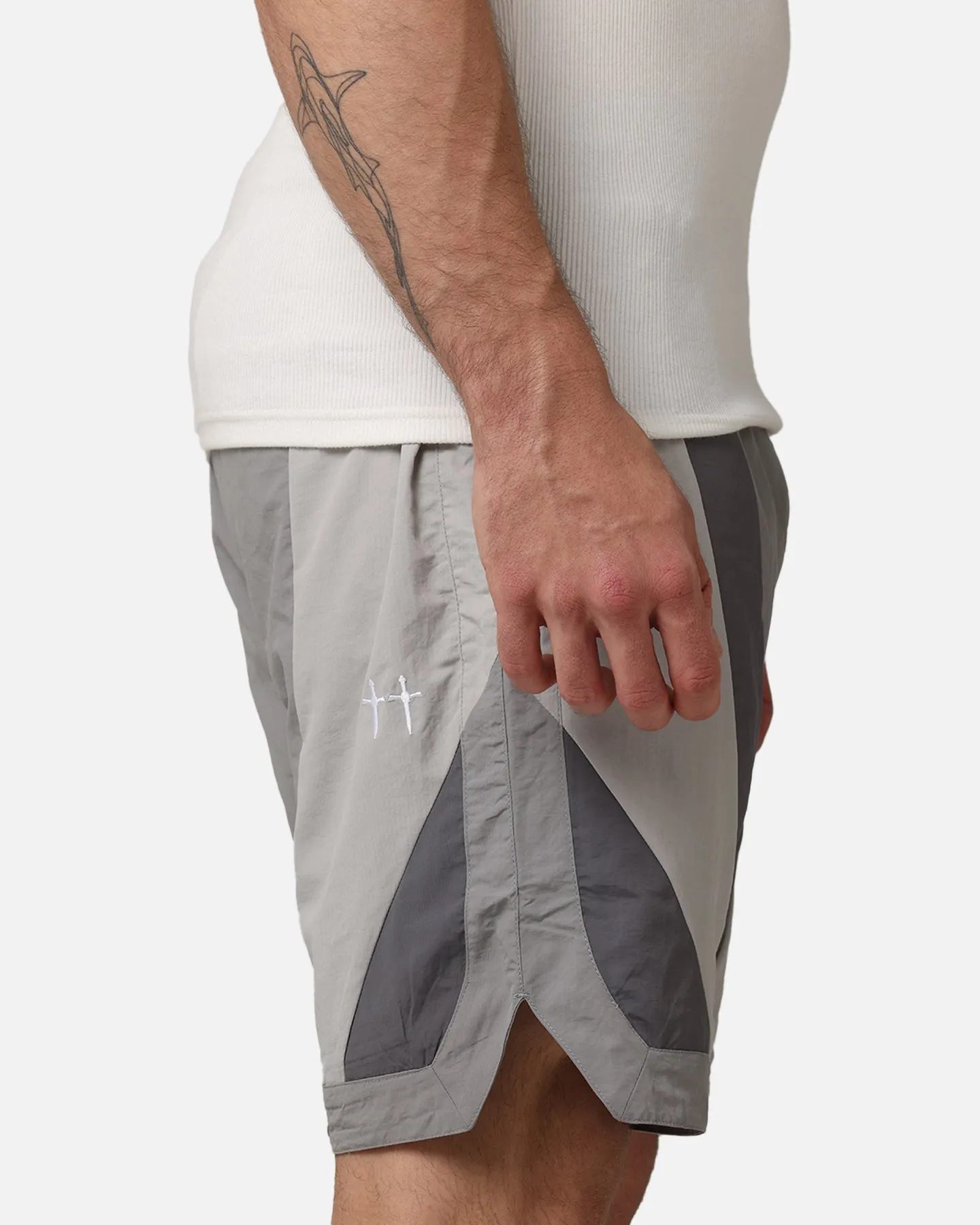 Saint Morta Holy Grail Nylon Shorts Grey Minimal Finish Minimal Waistband