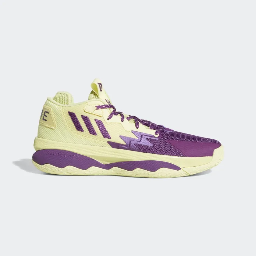 Modular Traction Grid adidas DAME 8 Shoes | Yellow-Purple | Men's