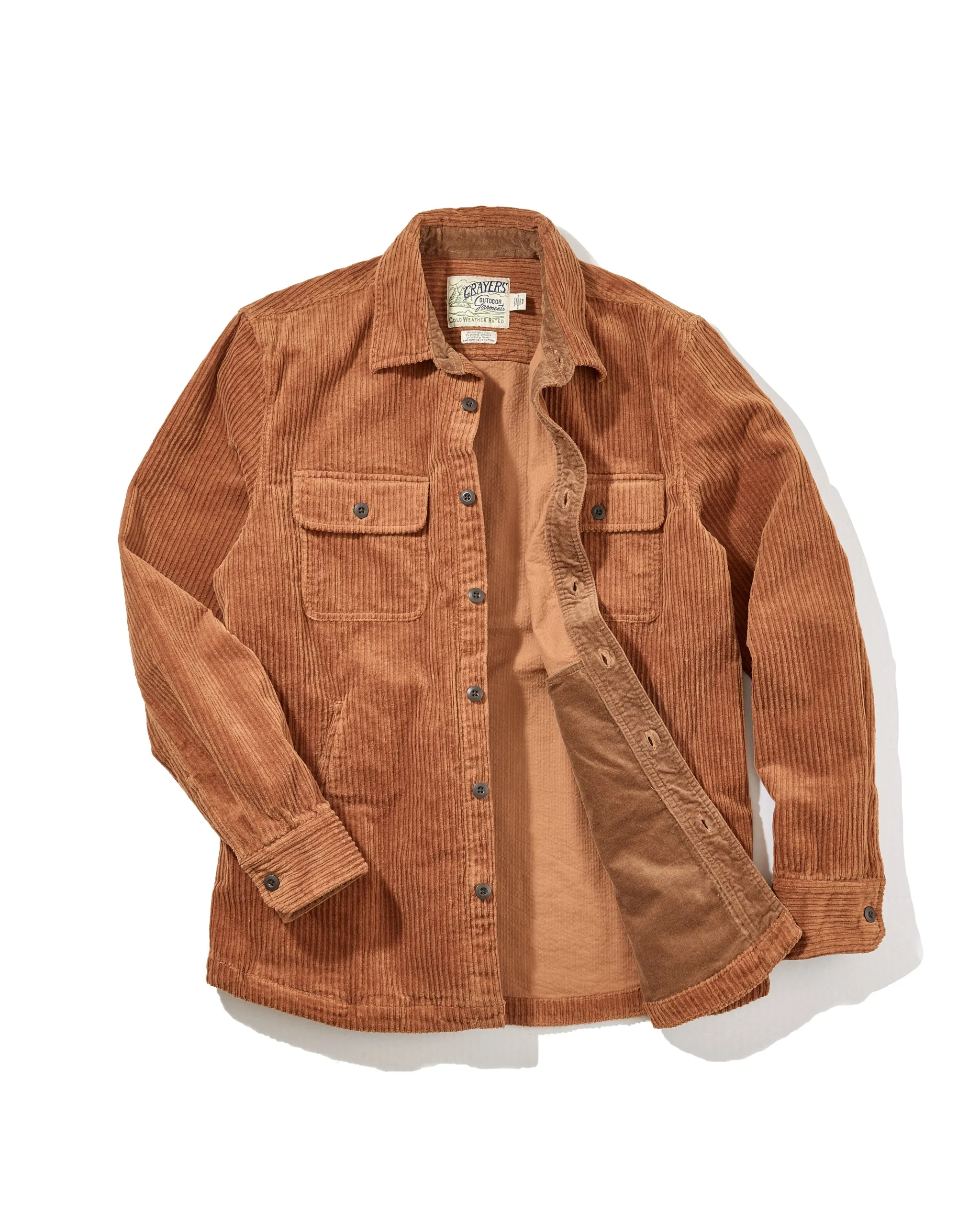 Hard Cover Catalina Rope Cord Shirt Jacket - Cognac