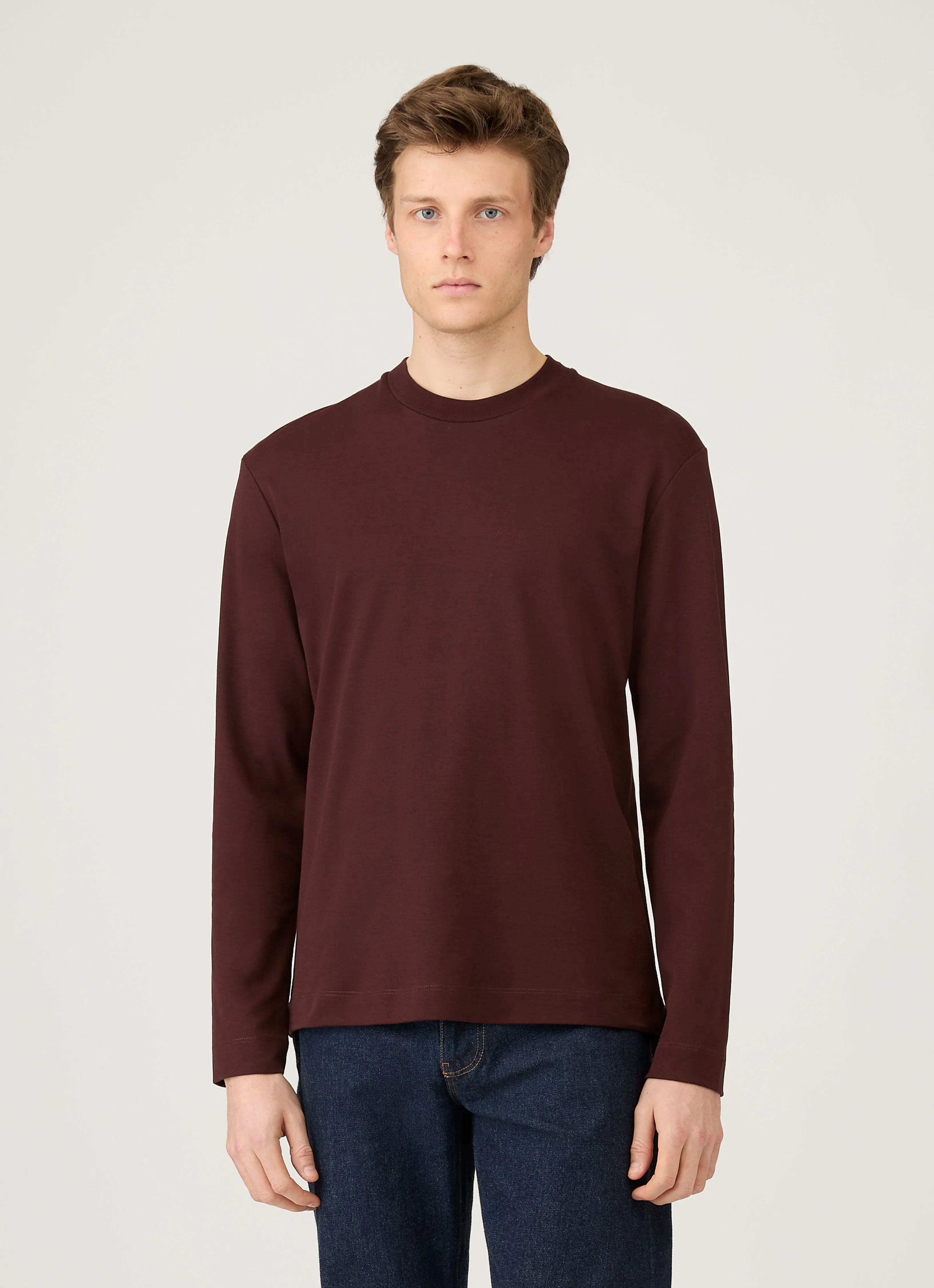 Men's Long Sleeve Heavyweight T-shirt in Bakelite Casual Vibes Essential Look