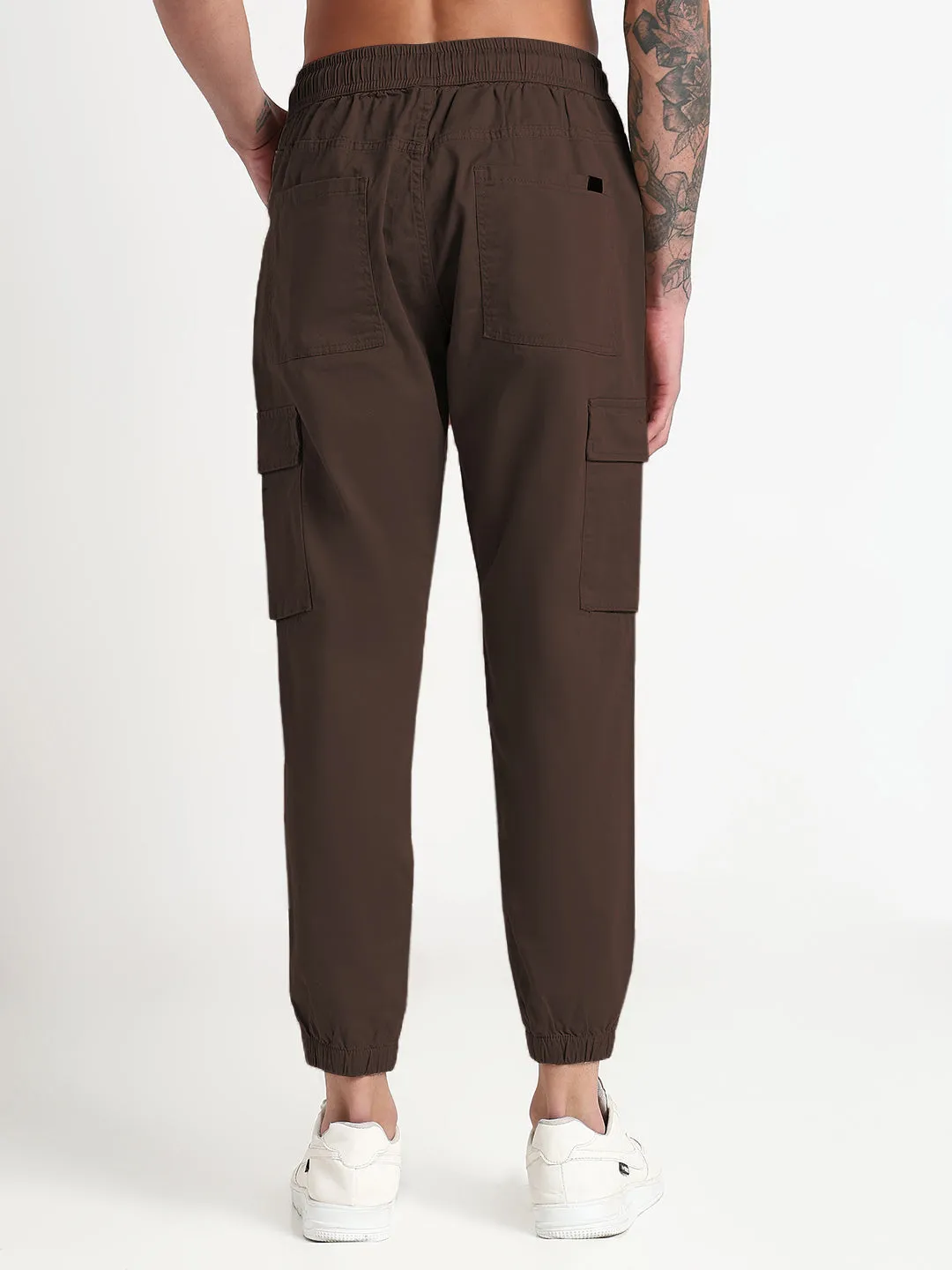 Minimalist Fit Men's Brown Slim Fit Joggers with Side Pockets
