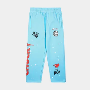 Quick Dry Fabric StretchMaterial SP x Chucky Wanna Play Mens Sweatpants (Blue/Red)