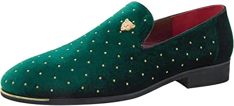 Smooth Pace Brunch Out NXY Men's Pointed Toe Rivet Dress Shoes Glitter Loafers Plus Size