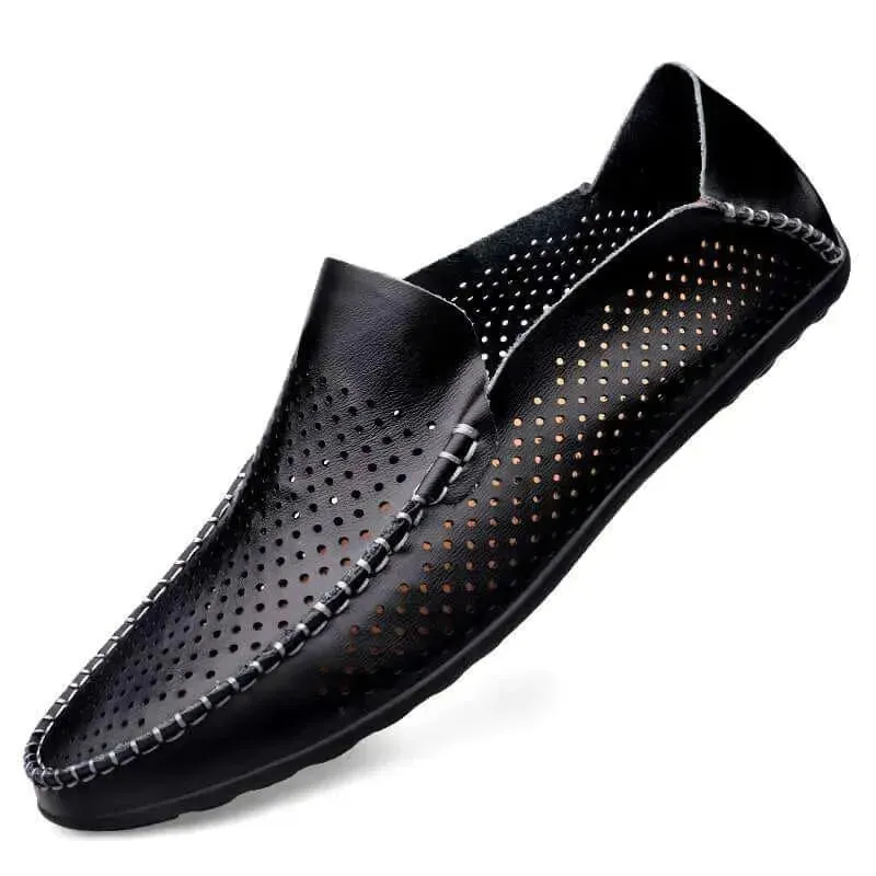 Gennaro - Breathable Leather Loafers Flexible Padding Clear Way