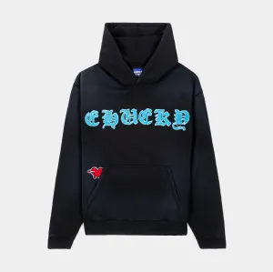 product shoe support product value for money SP x Chucky Heart Washed Pullover Mens Hoodie (Black/Blue)