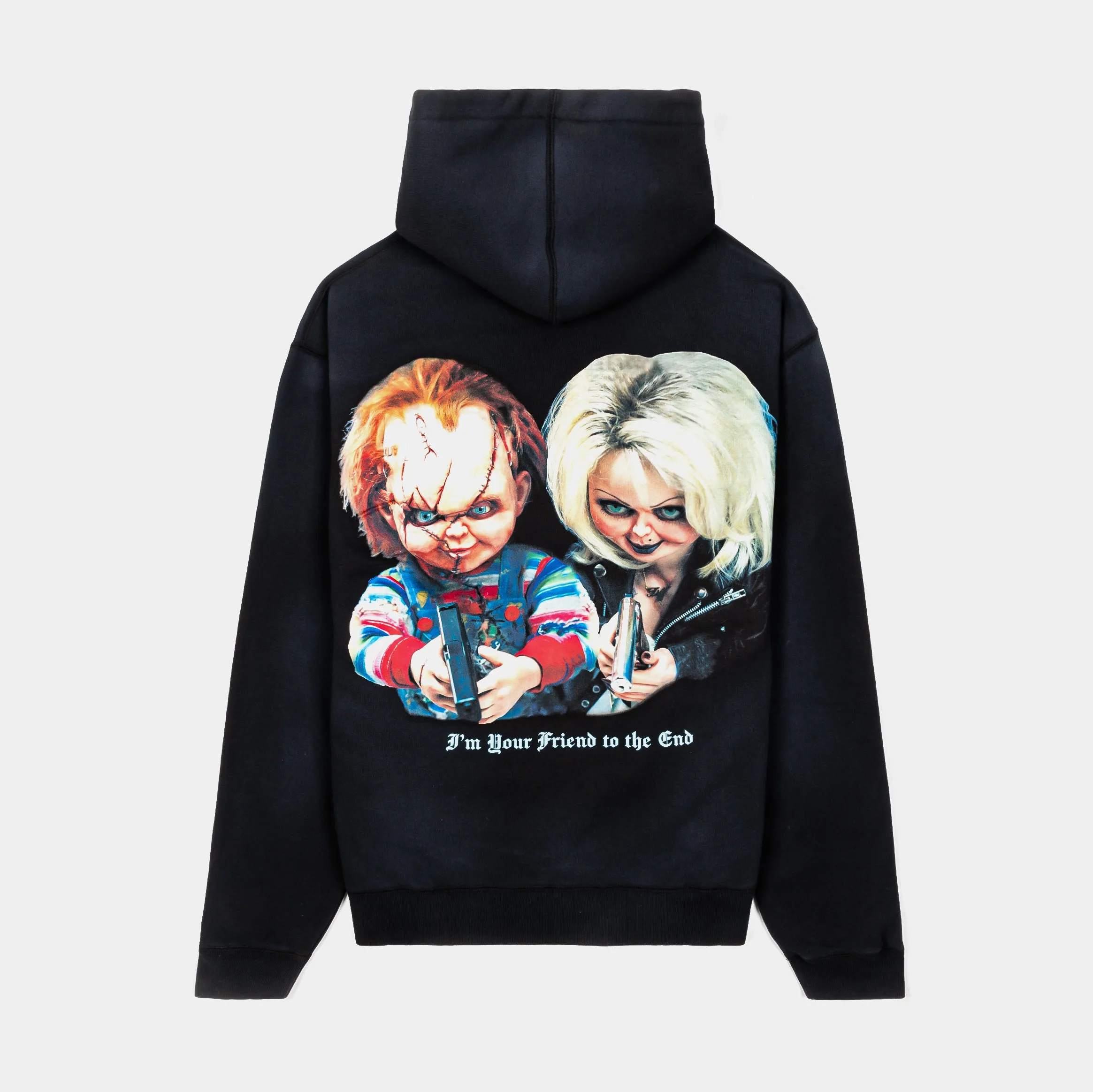 SP x Chucky Heart Washed Pullover Mens Hoodie (Black/Blue) Unisex Appeal