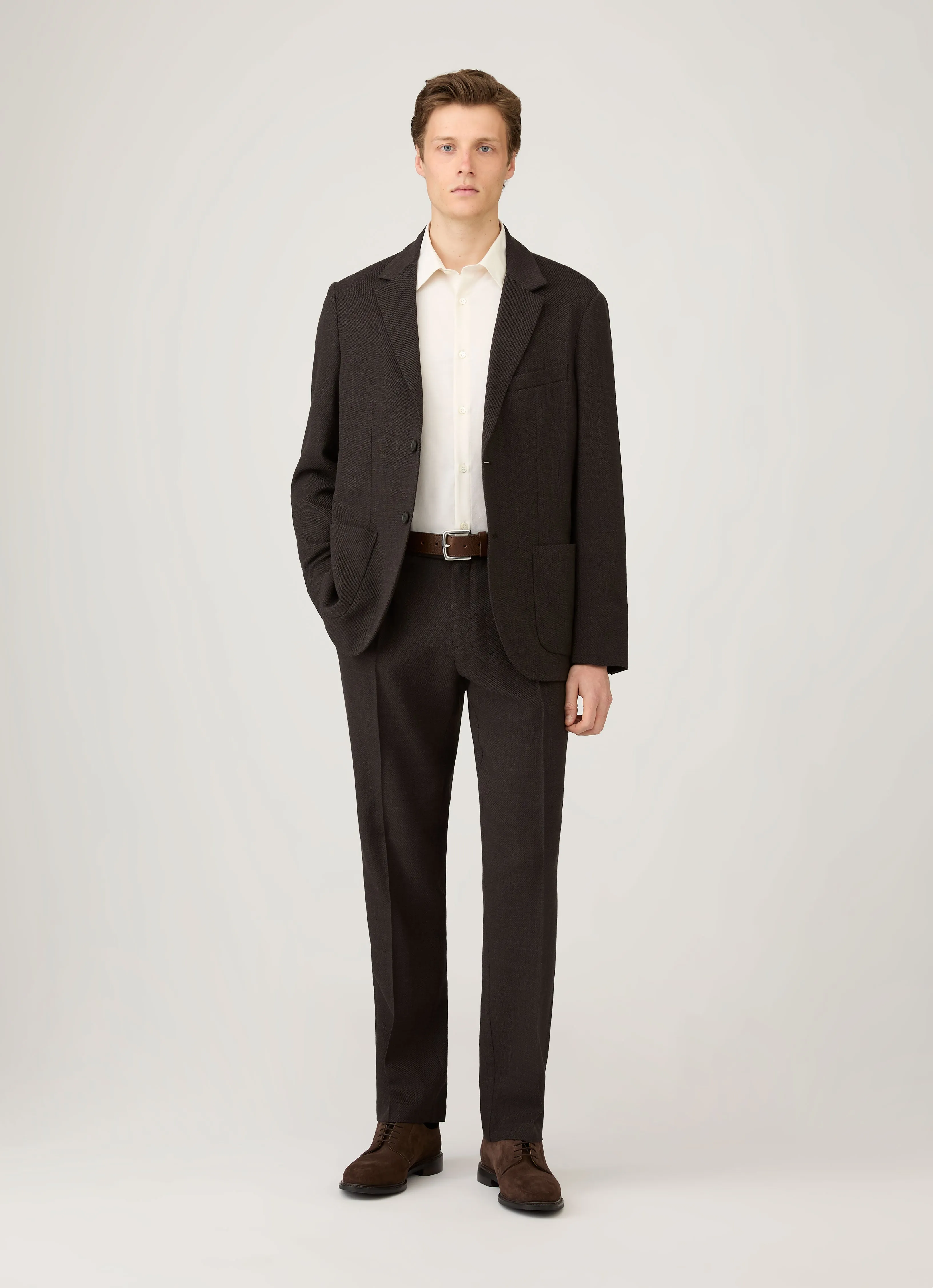 Easy Fit Wear Men's Cotton Cashmere Shirt in Warm White