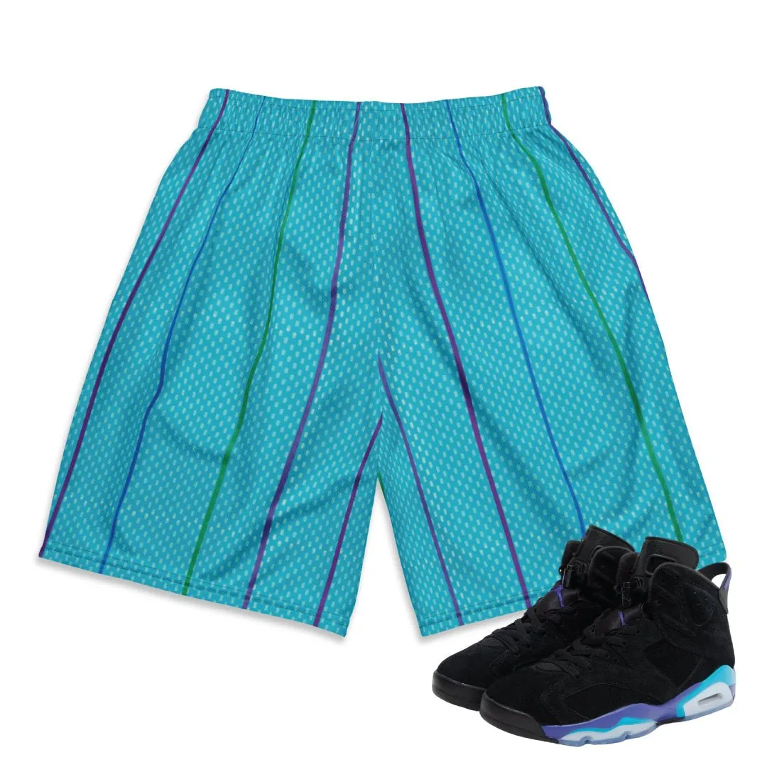 RETRO 6 AQUA HORNETS MESH SHORTS Sporty Fit Flexible Comfort