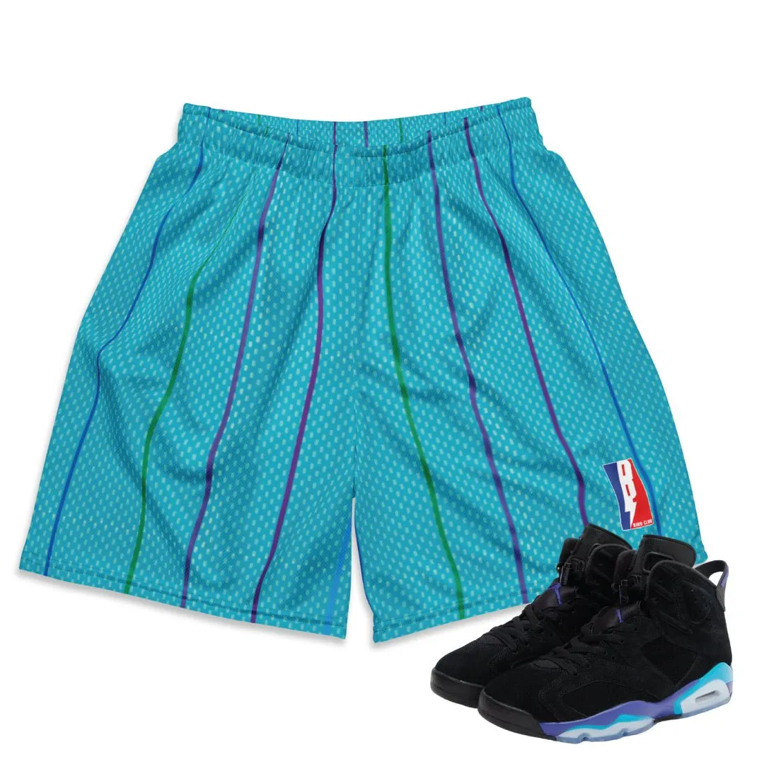 RETRO 6 AQUA HORNETS MESH SHORTS Casual Style Birthday gift
