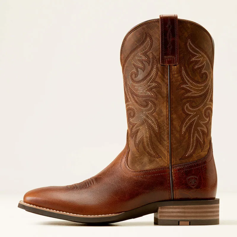 Ariat Men's Slingshot Western Boot in Beasty Brown Mountain Trail Non Slip Tread Pattern