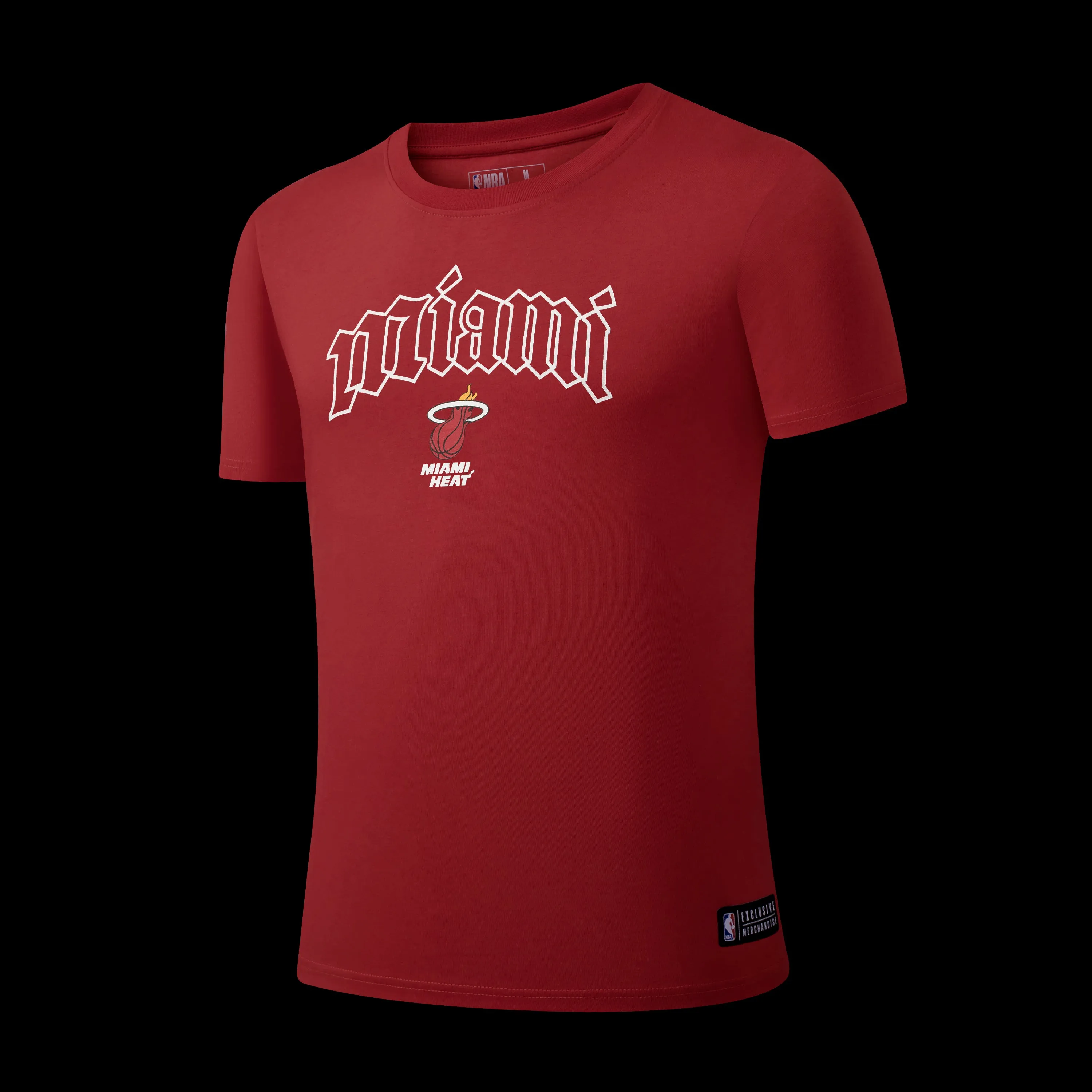 NBA Front Arch Print Regular Fit T-Shirt - Miami Heat Sport Ready Gear Flexible Fit