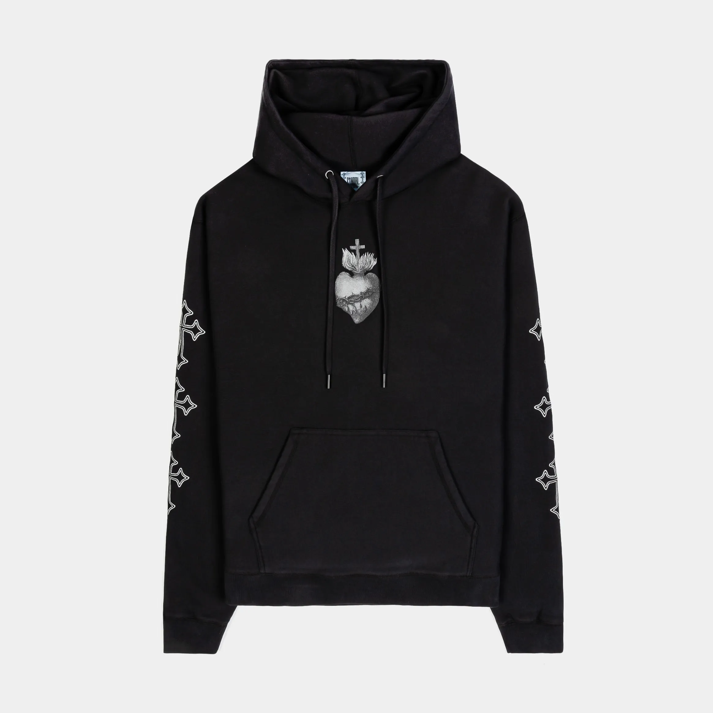 Spirit Pullover Mens Hoodie (Washed Black) product yoga friendly flexibility