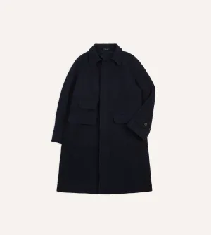 City Commuter Navy Donegal Wool Raglan Coat