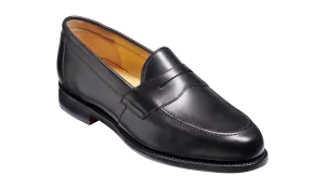 Portsmouth - Black Calf Penny Loafer Style Option Breathable Shoes