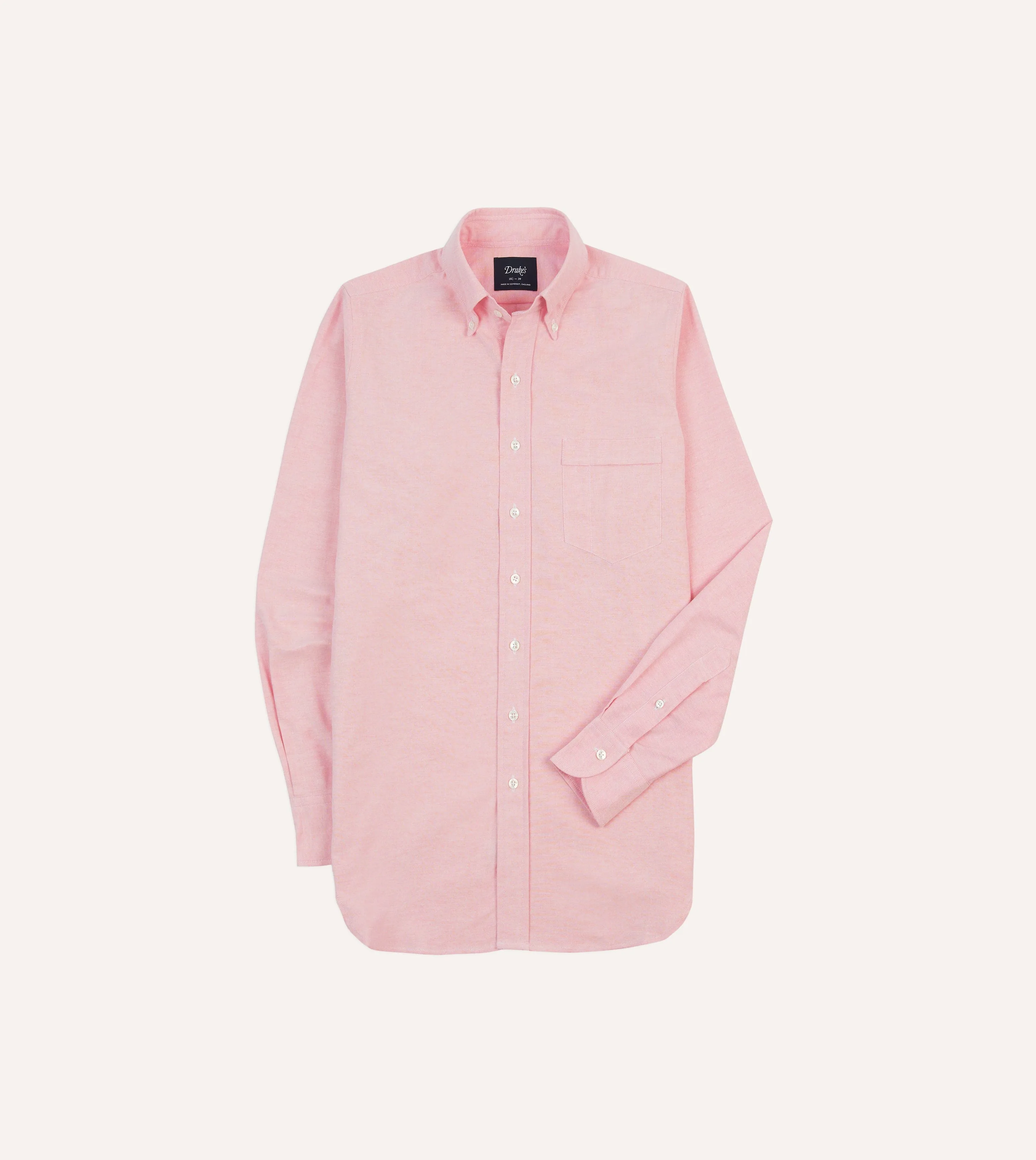 Abrasion Resistant Fabric Bright Pink Cotton Oxford Cloth Button-Down Shirt