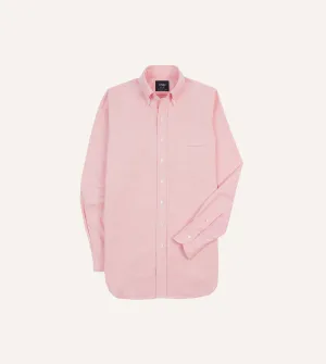 Abrasion Resistant Fabric Bright Pink Cotton Oxford Cloth Button-Down Shirt