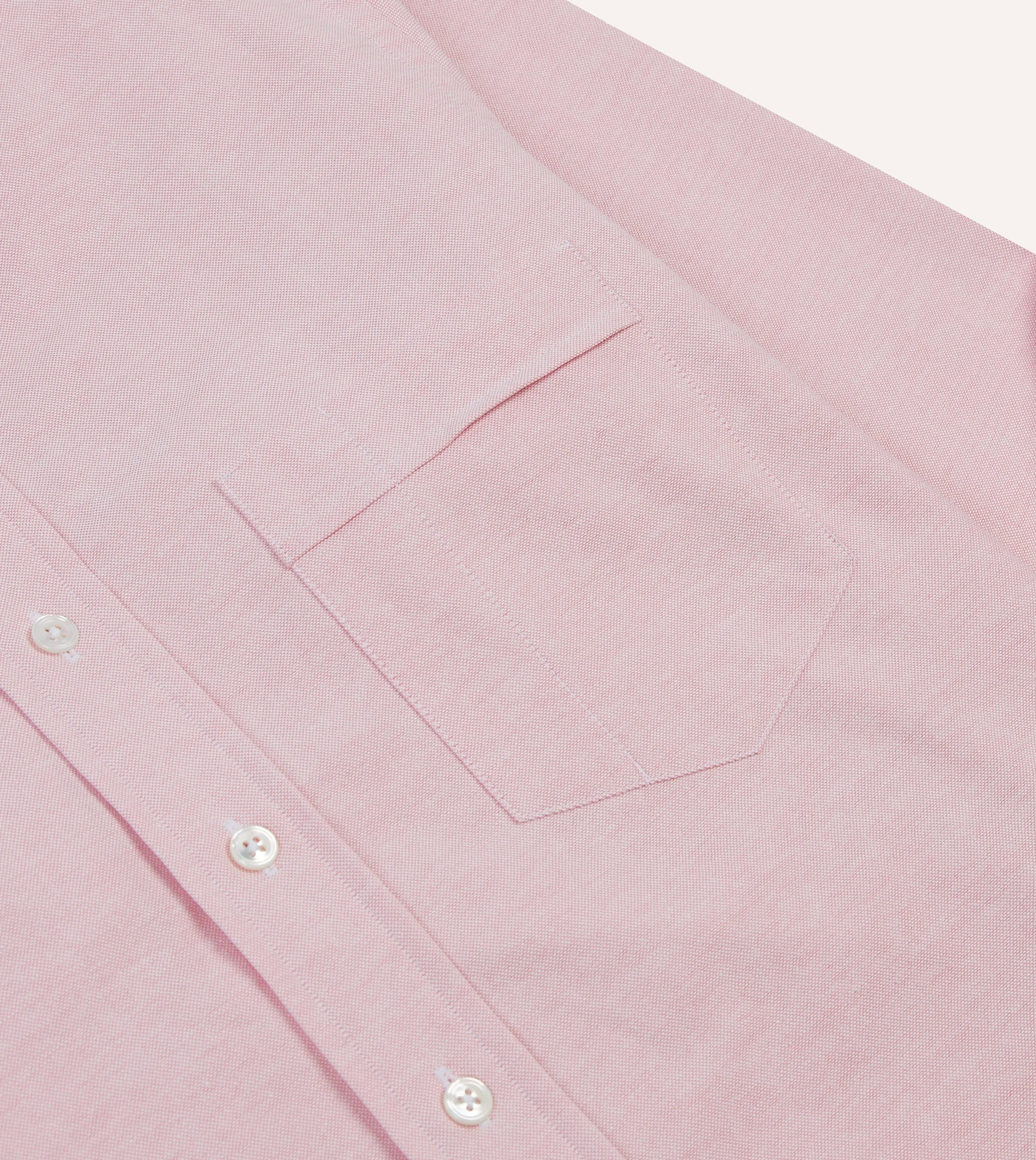 Comfy Fit Cozy Design Fit Bright Pink Cotton Oxford Cloth Button-Down Shirt