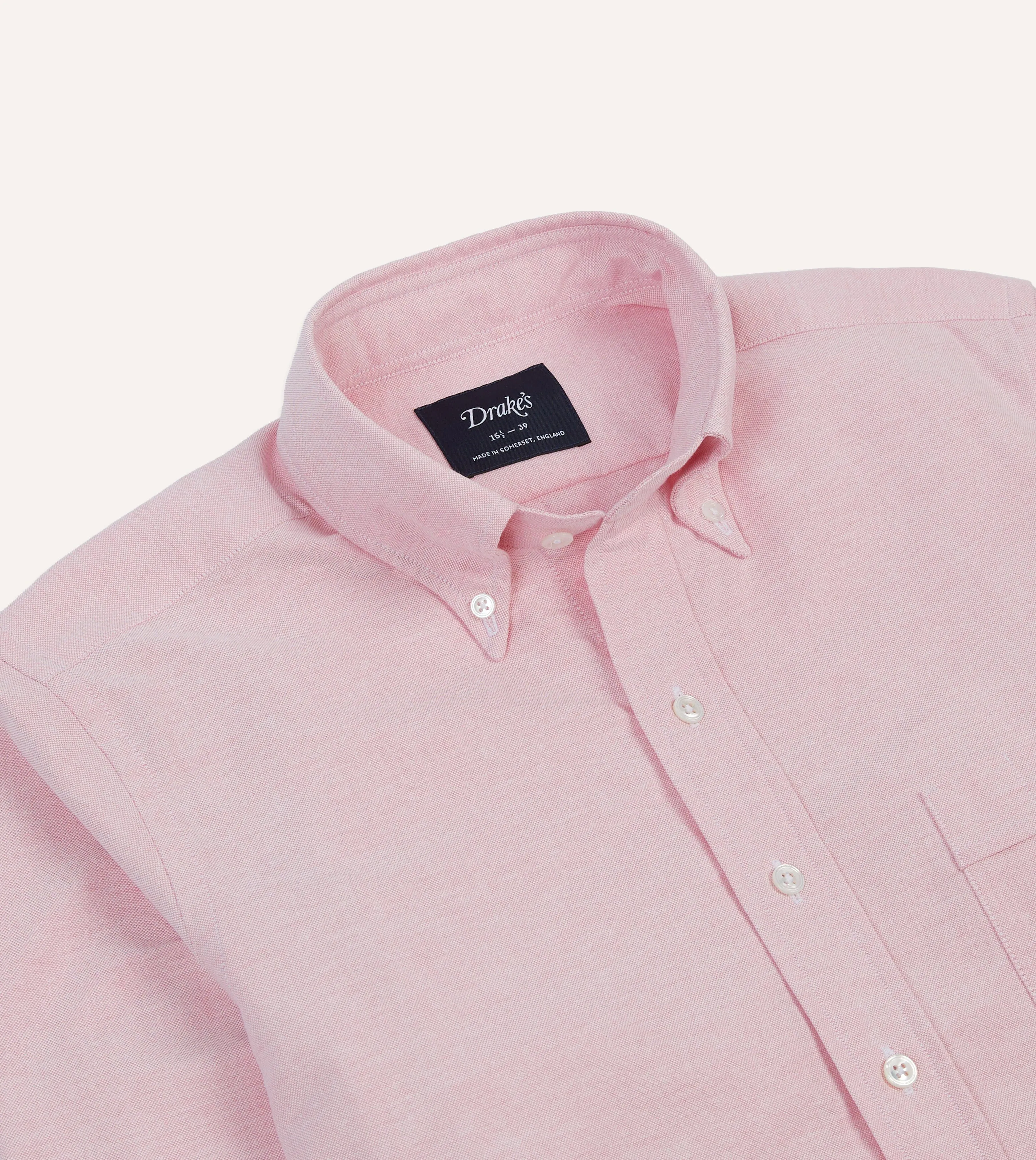 Beachwear Bright Pink Cotton Oxford Cloth Button-Down Shirt