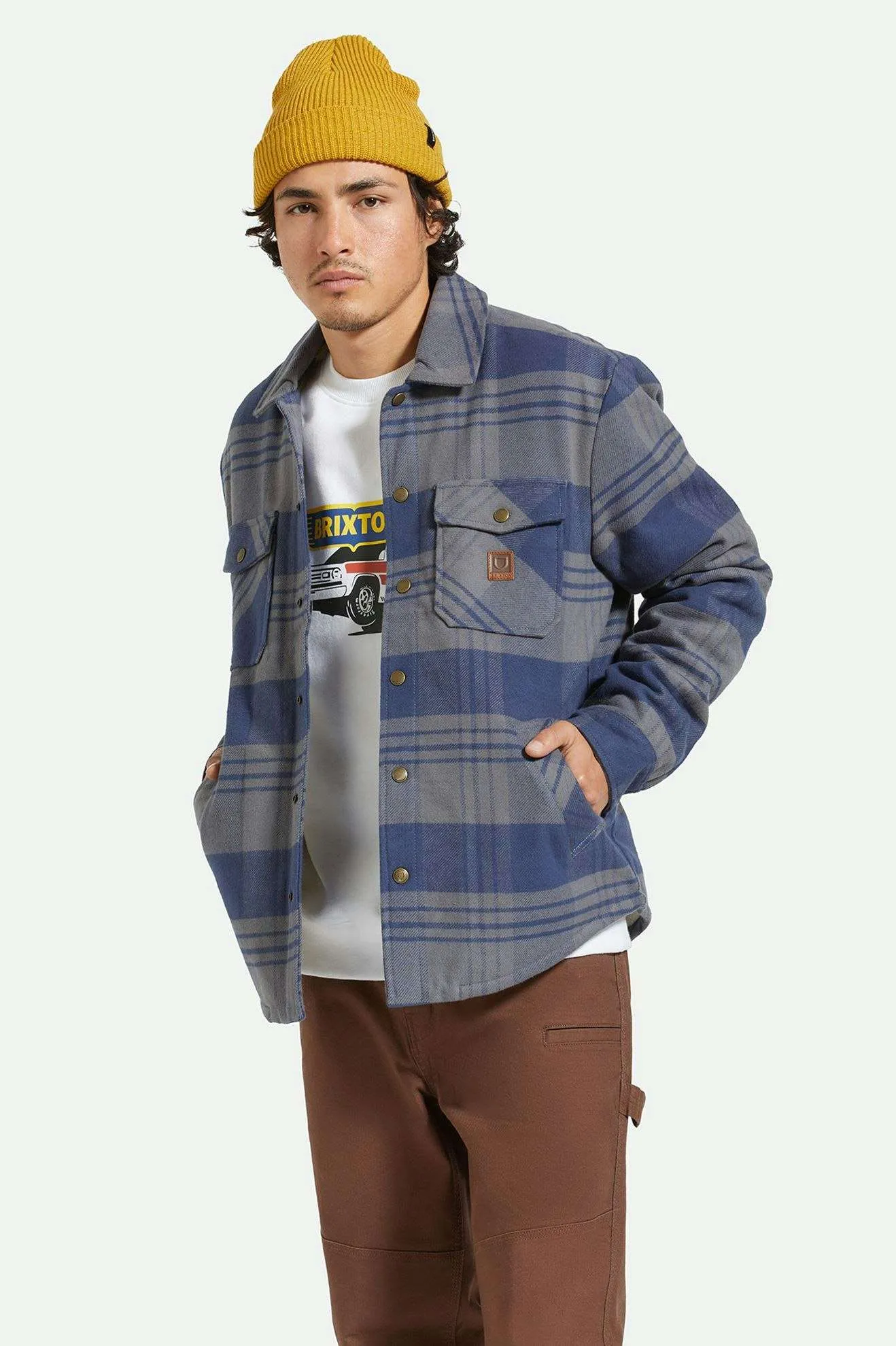 Dry Fast Durham Sherpa Lined Jacket - Washed Navy/Beige Plaid