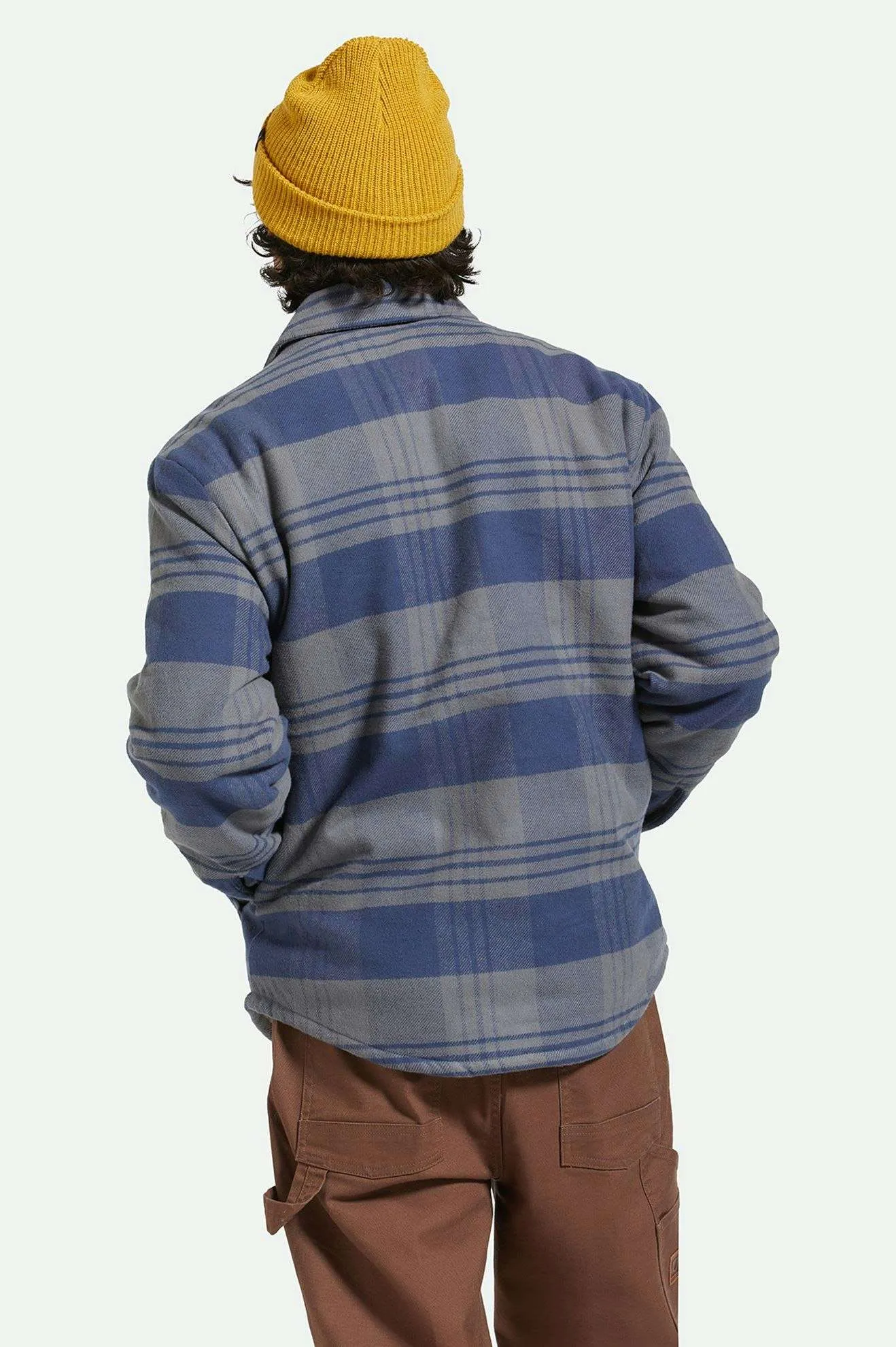 Durham Sherpa Lined Jacket - Washed Navy/Beige Plaid Simple Chill Piece MultiPocket Configuration
