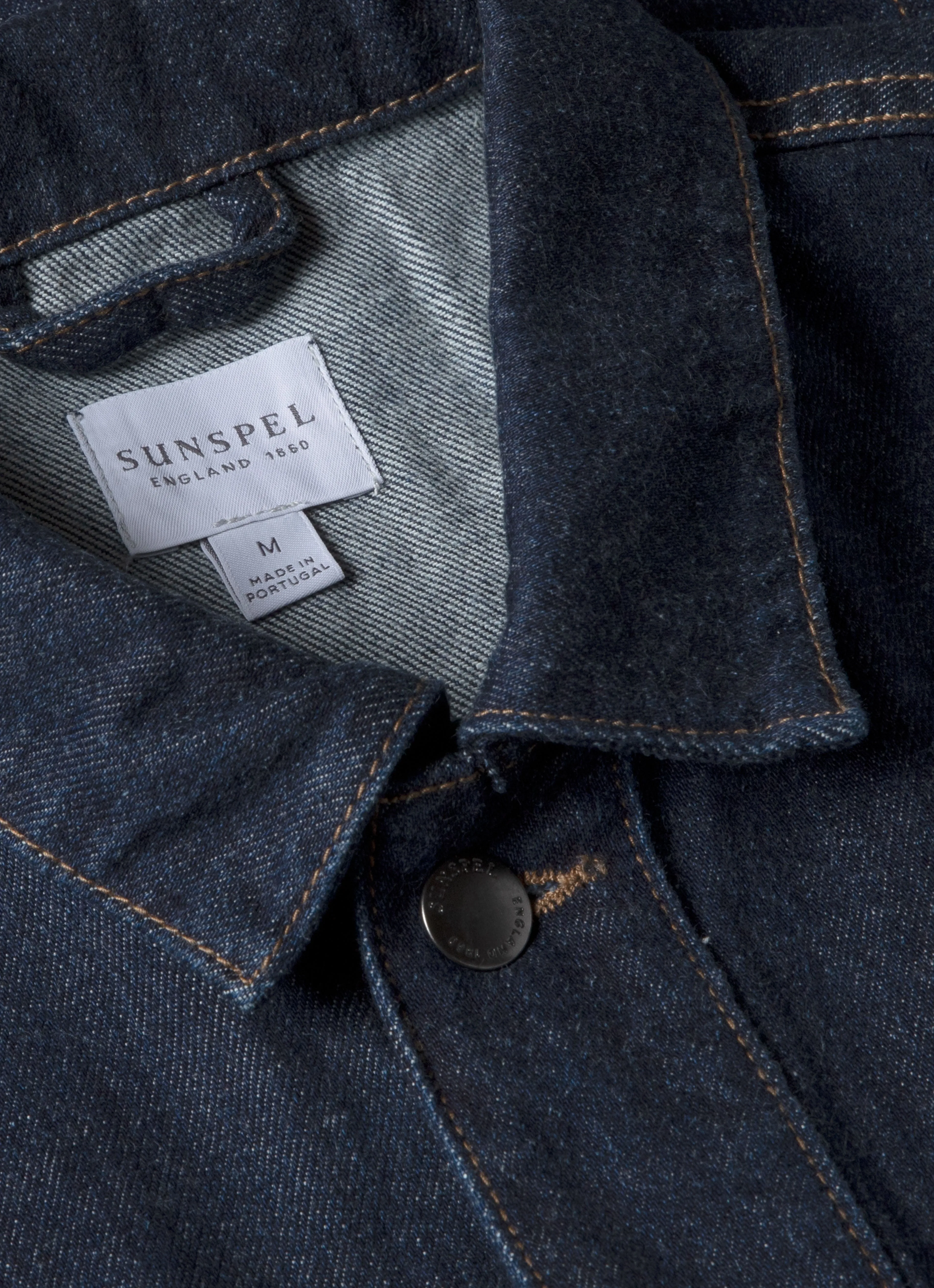 Men's 13oz Japanese Denim Jacket in Rinse Wash Denim Lightweight Fabric