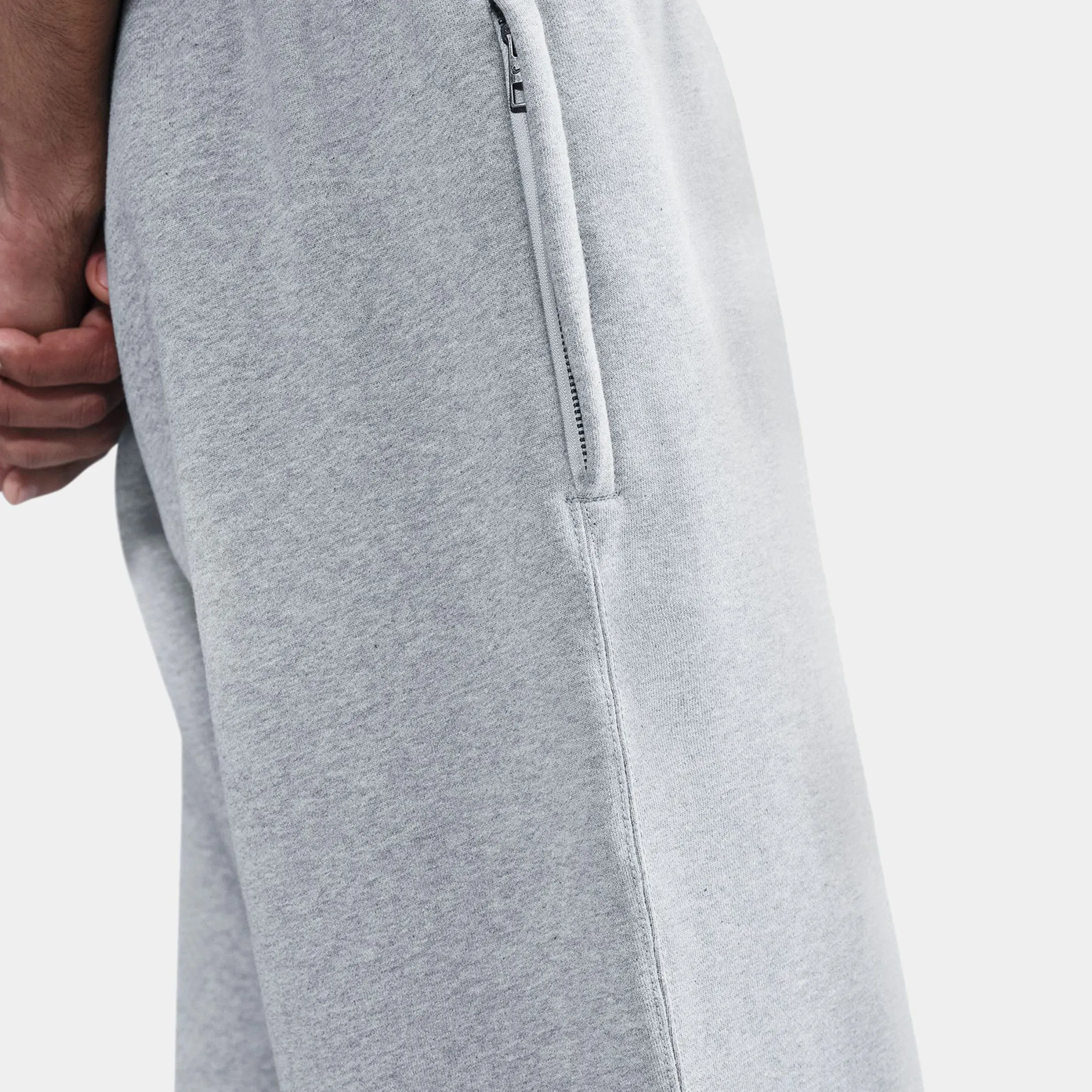 Solo Swoosh Open Hem Trousers Mens Pants (Dark Grey Heather/Light Smoke Grey/White) Wear Resistant Fabric Work Ready