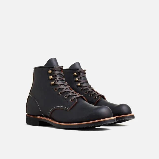 Red Wing Heritage Blacksmith 3345 Men Black Leather Round Toe 6-Inch Ankle Boots Comfortable fit Design Neutral