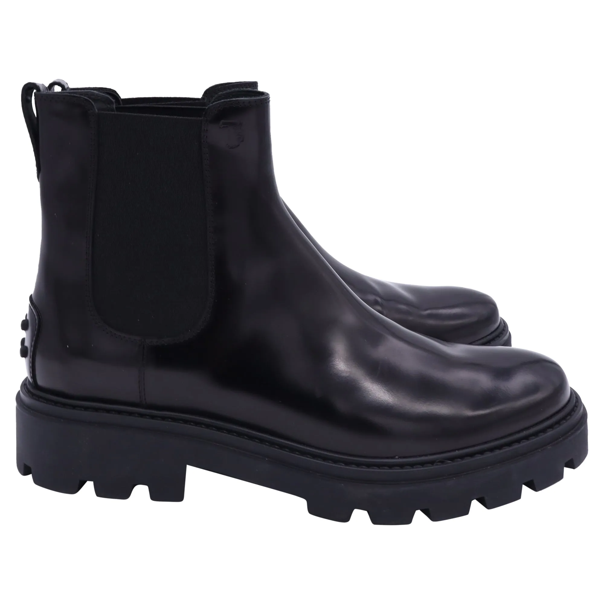 Memory Foam Cushioning Tod's Logo-Embossed Chelsea Boots in Black Leather
