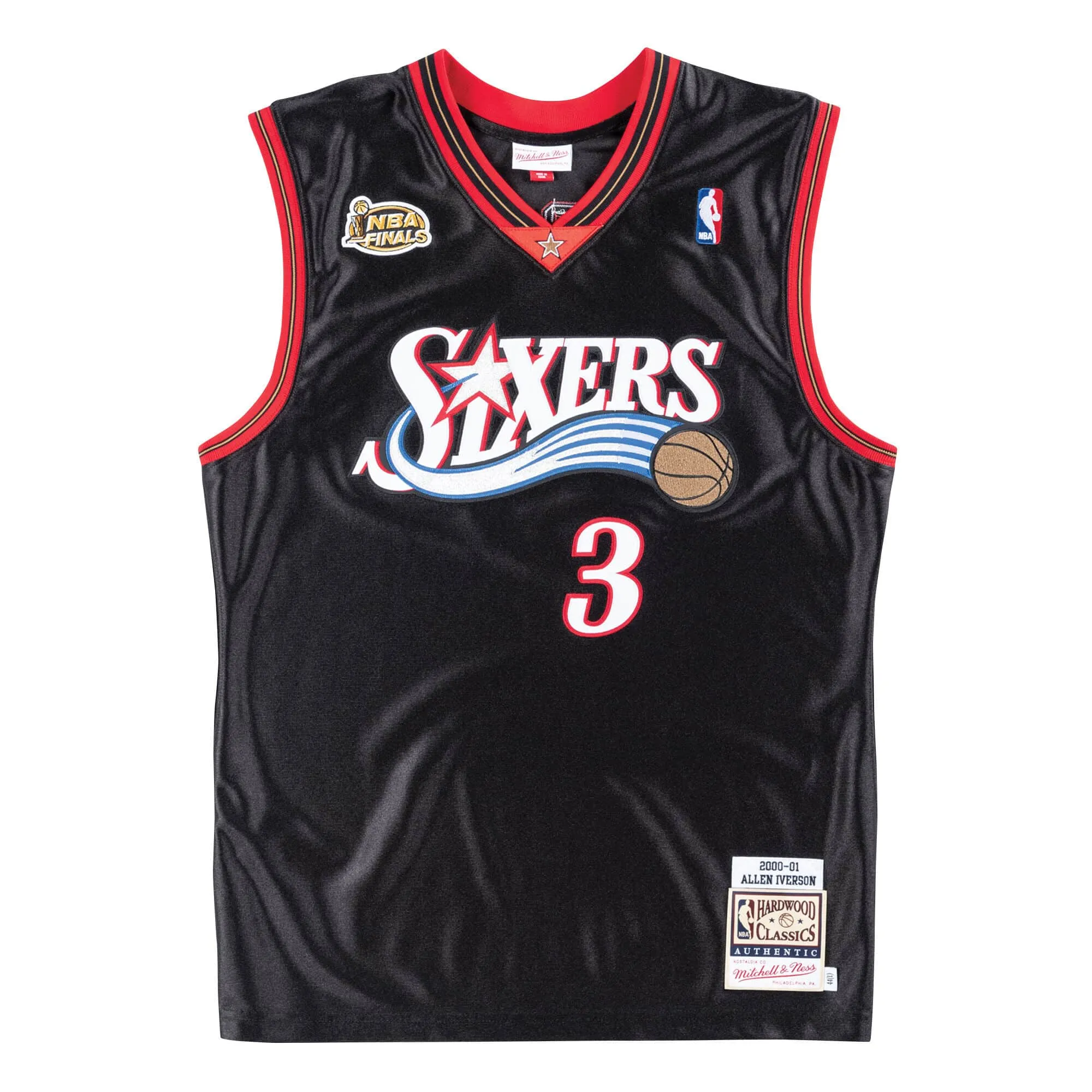 Authentic Jersey Philadelphia 76ers Road Finals 2000-01 Allen Iverson Dynamic Fit Construction Performance Driven Design