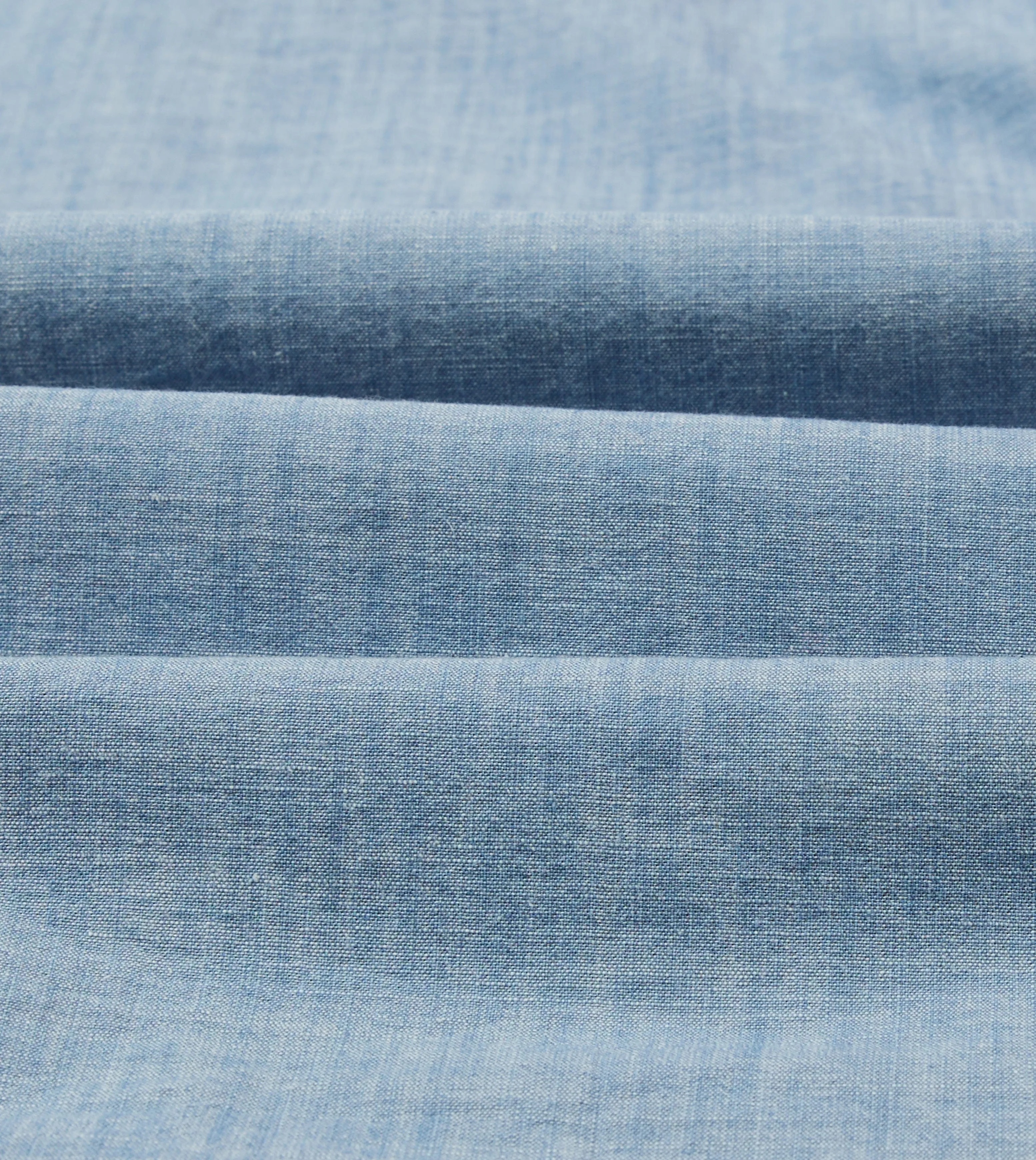 Trendy Comfort Fit Comfy Look Bleach Wash Chambray Cotton Long Sleeve Cuban Shirt