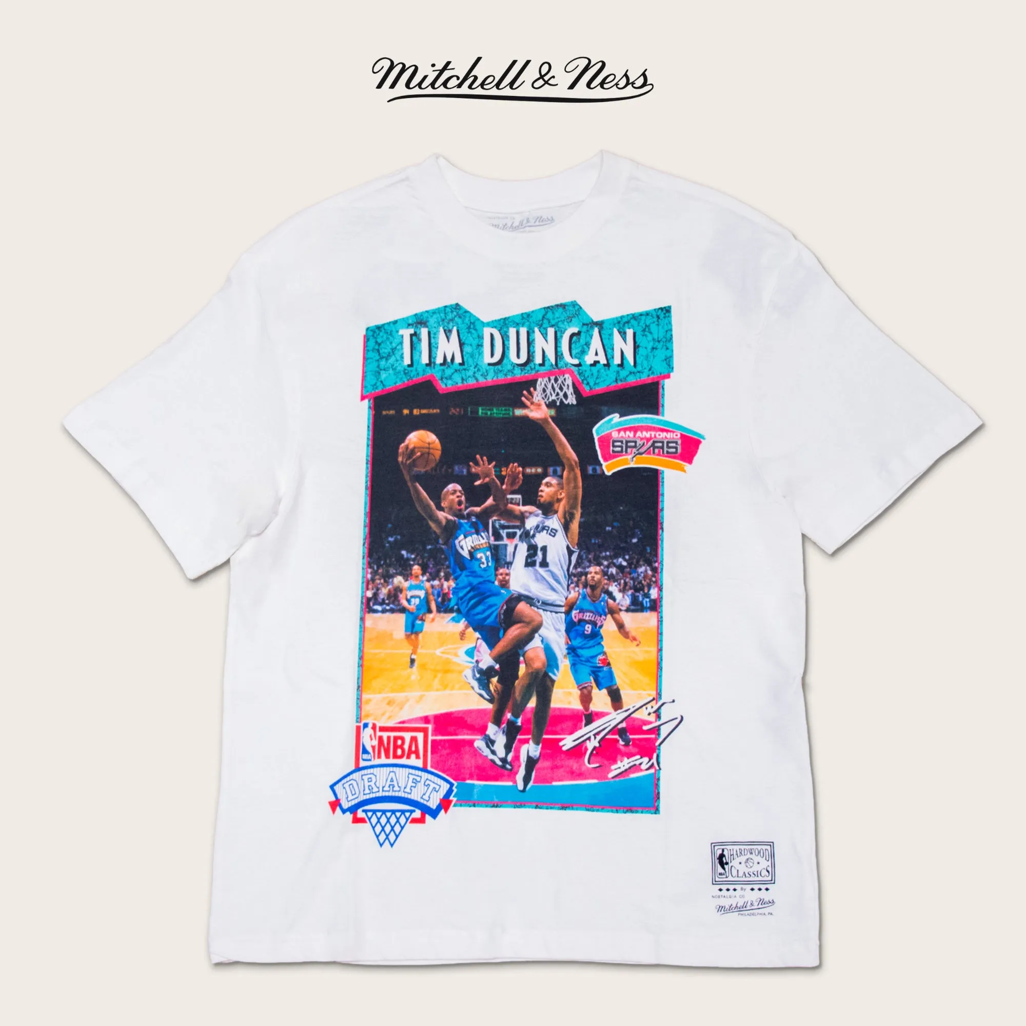Mitchell & Ness San Antonio Spurs Tim Duncan Rookie Season T-Shirt Flexible Fit Under Layer