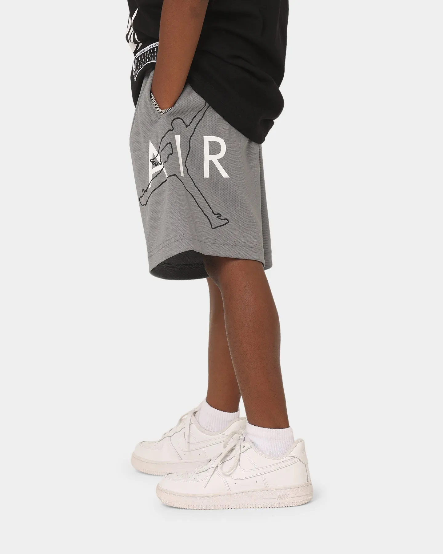 Jordan Kids' Jumpman Big Sport Mesh Shorts Smoke Grey Active Flex Fit