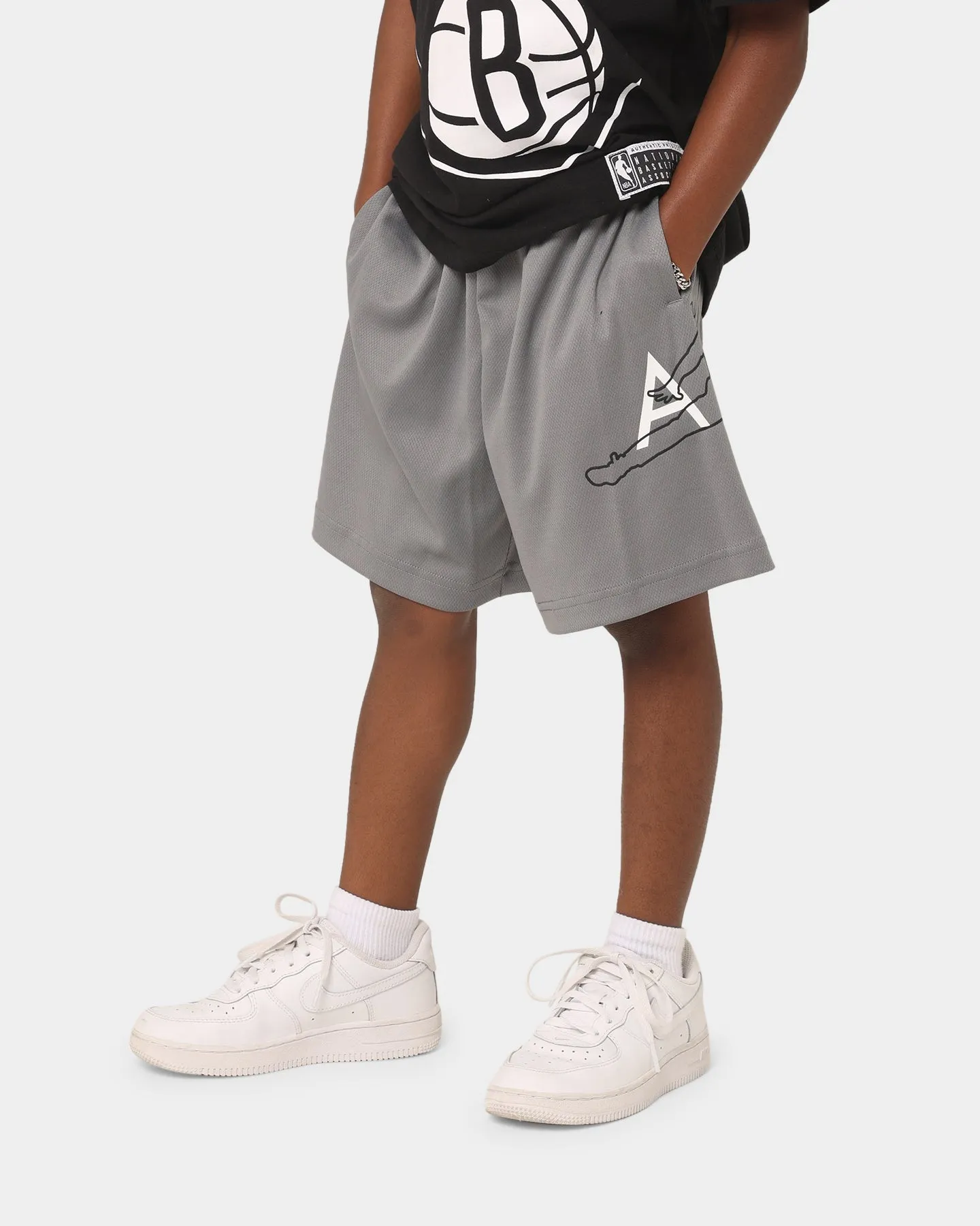 hiking clothes winter shorts Jordan Kids' Jumpman Big Sport Mesh Shorts Smoke Grey