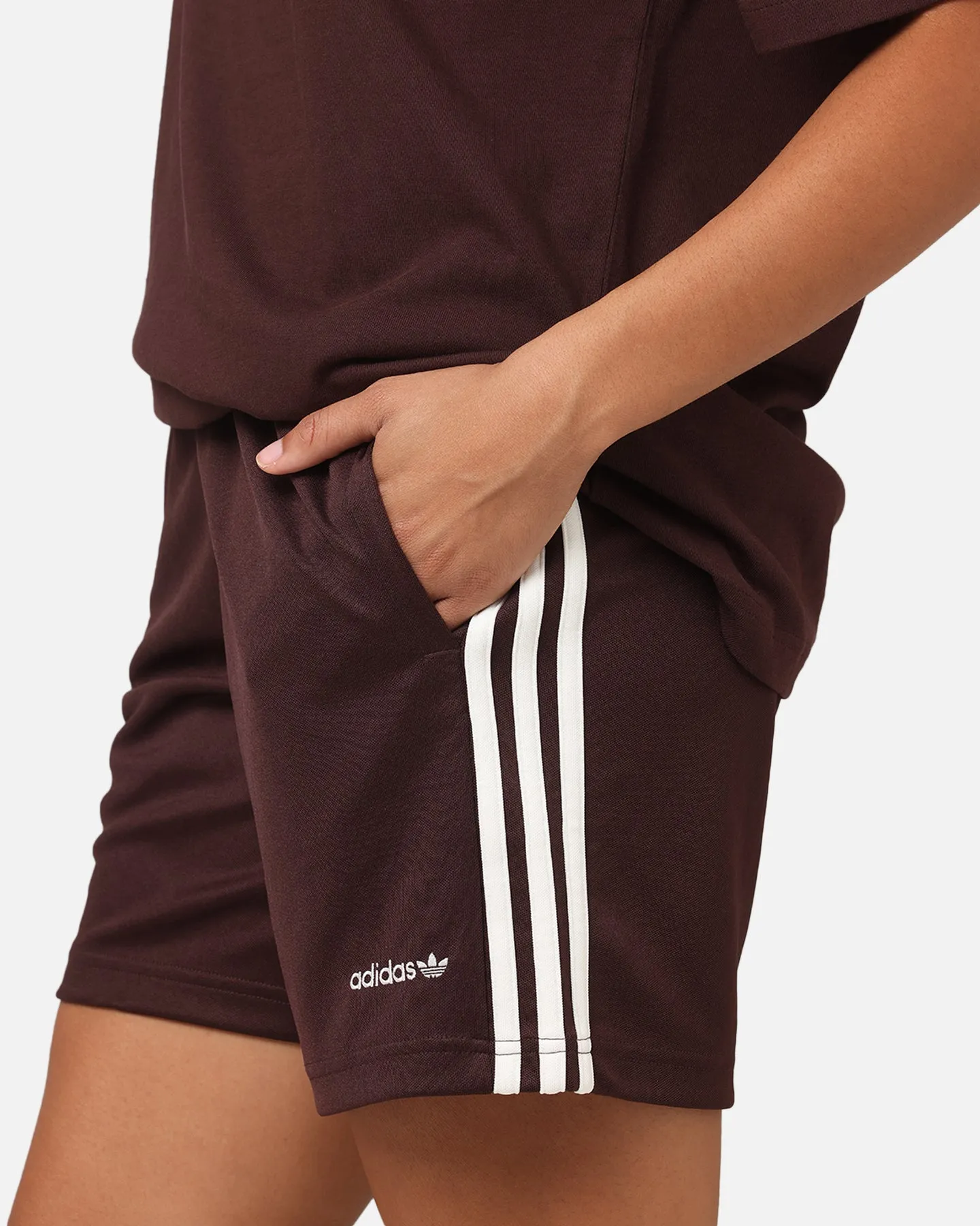 Clean Stretch Adidas Football Shorts Brown