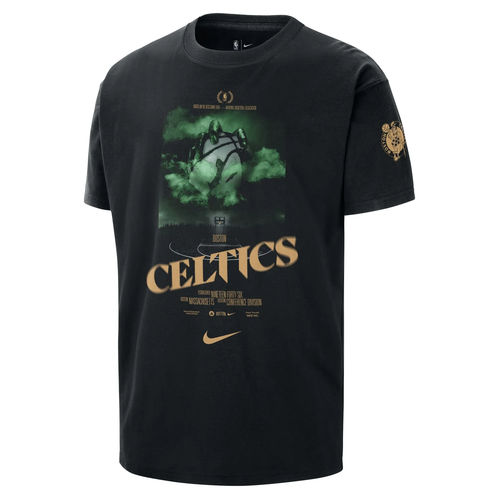 Ultimate Performance Elastic Cuff Retention Boston Celtics Courtside Men's Nike NBA T-Shirt