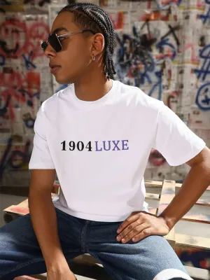 Trend Base Men's Casual White Typography T-Shirt