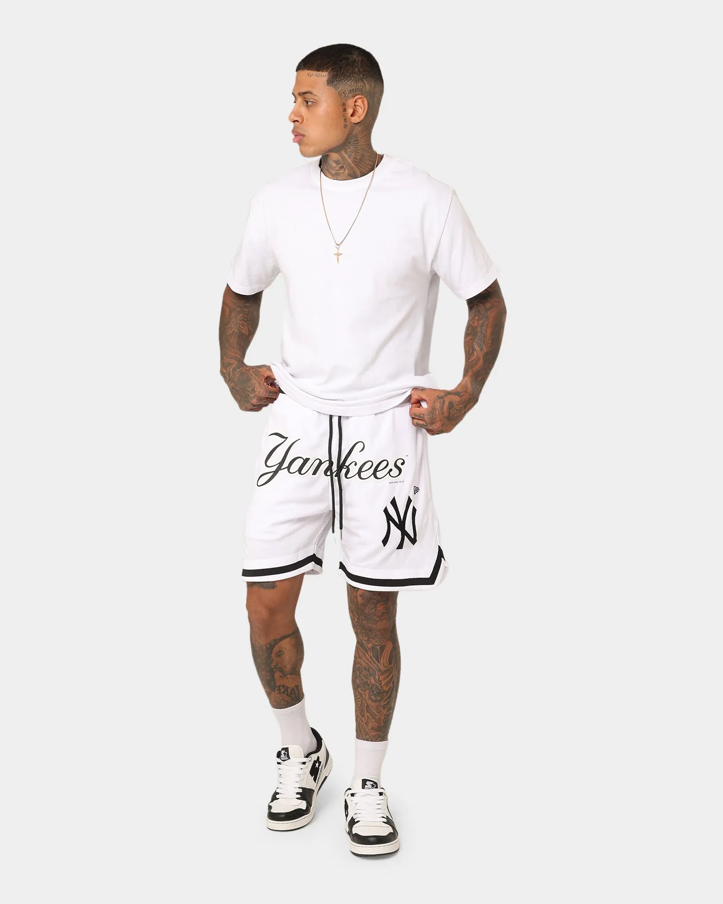 New Era New York Yankees Mesh Shorts White Chill Look tall sizing