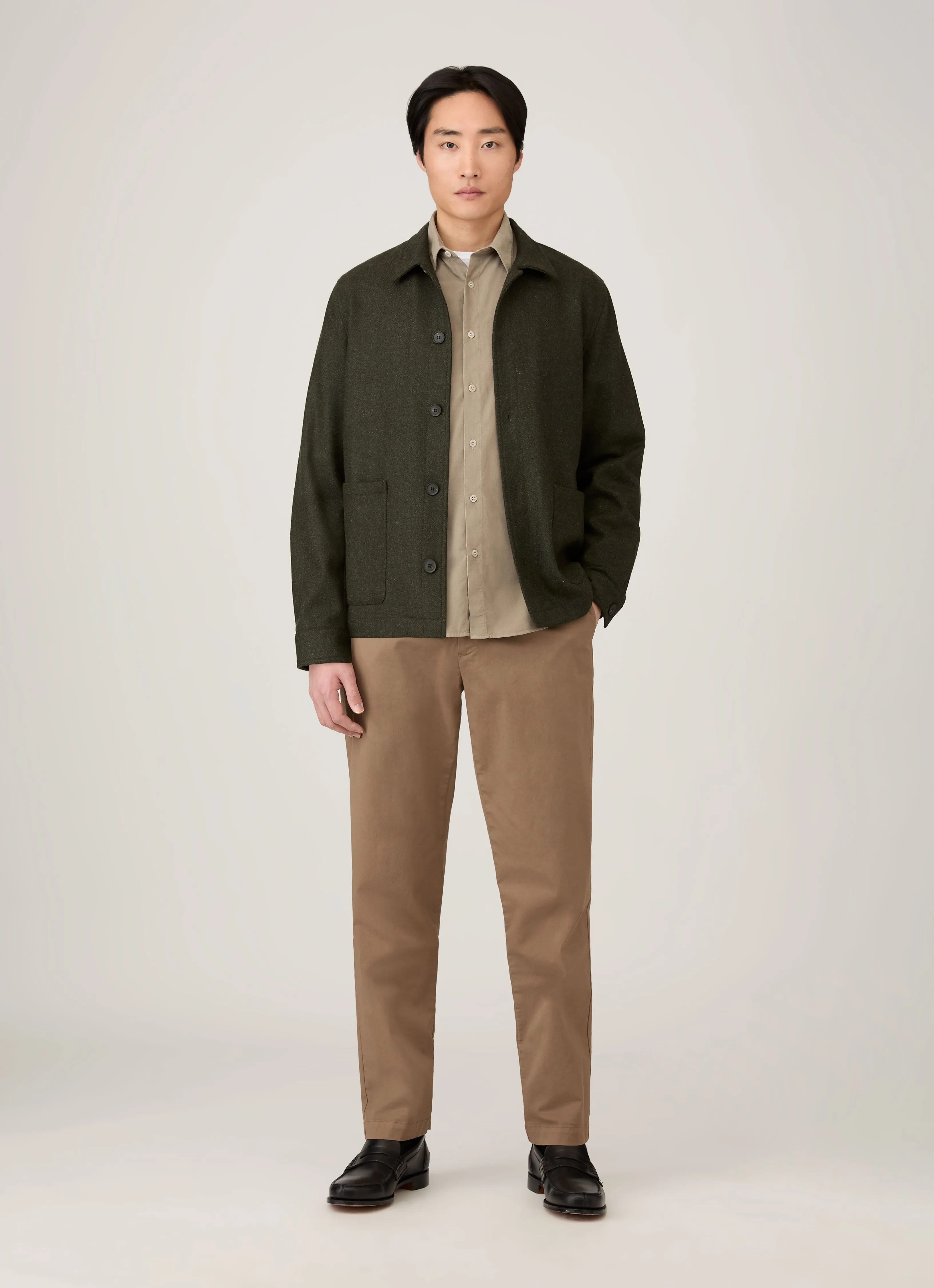 Men's Fine Cord Shirt in Fog theater visit