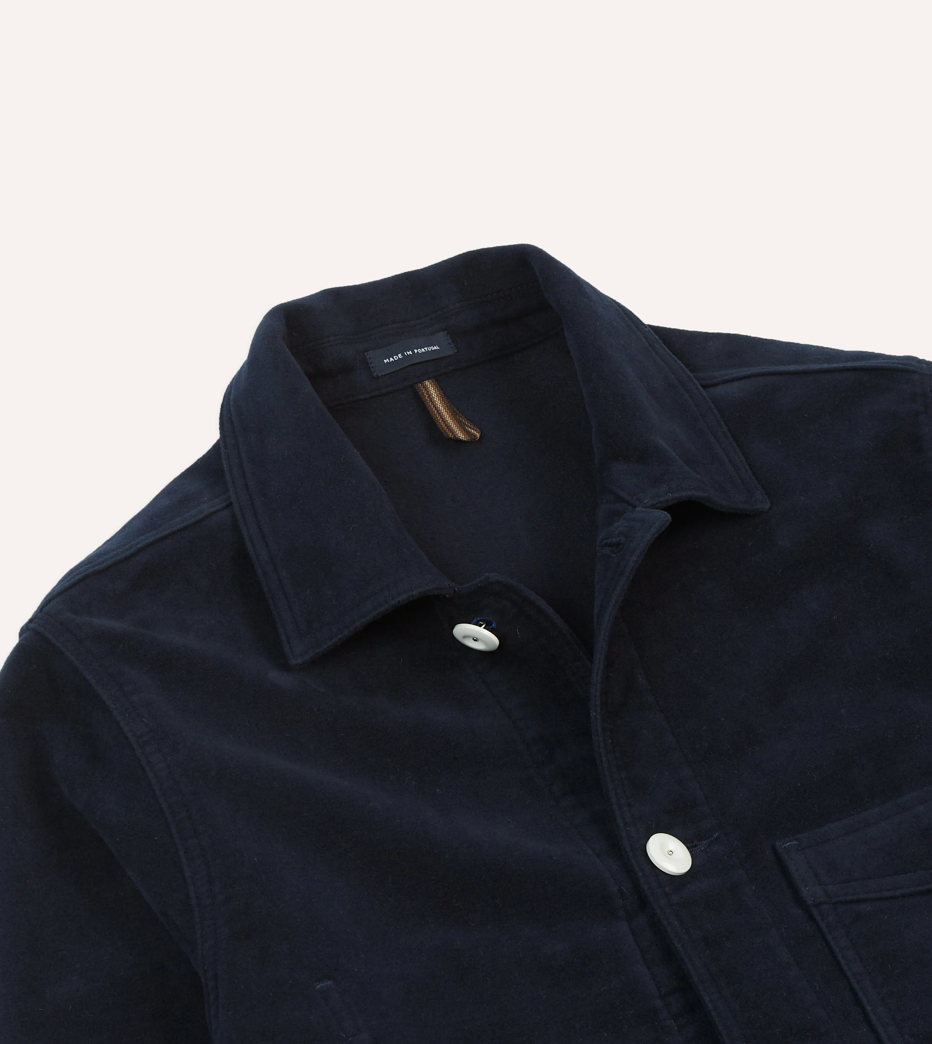 St. JOHN by Drake's Navy Moleskin Five-Pocket Chore Jacket Basic Essential Layer Winter Layering Piece