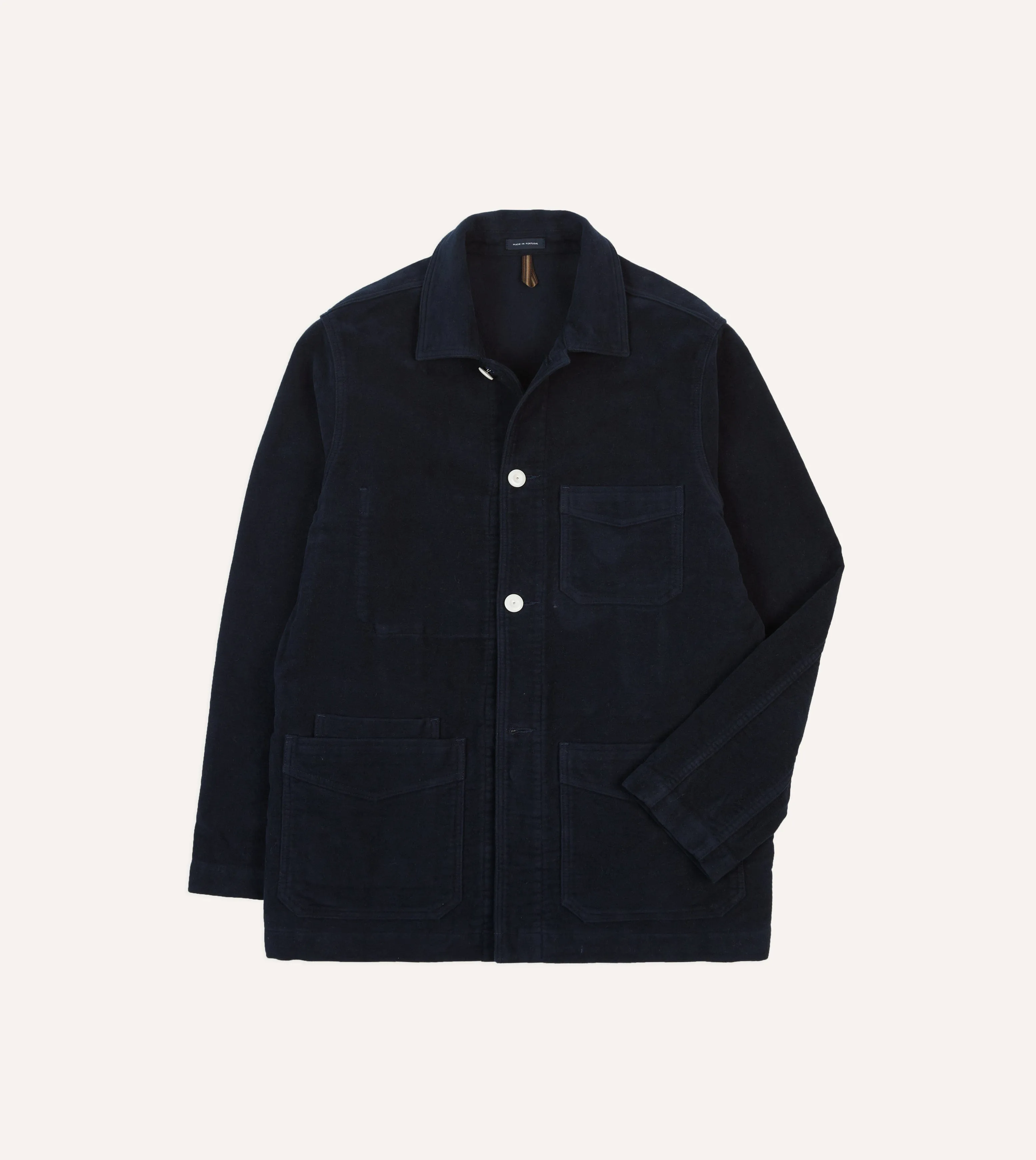 St. JOHN by Drake's Navy Moleskin Five-Pocket Chore Jacket Bold Statement