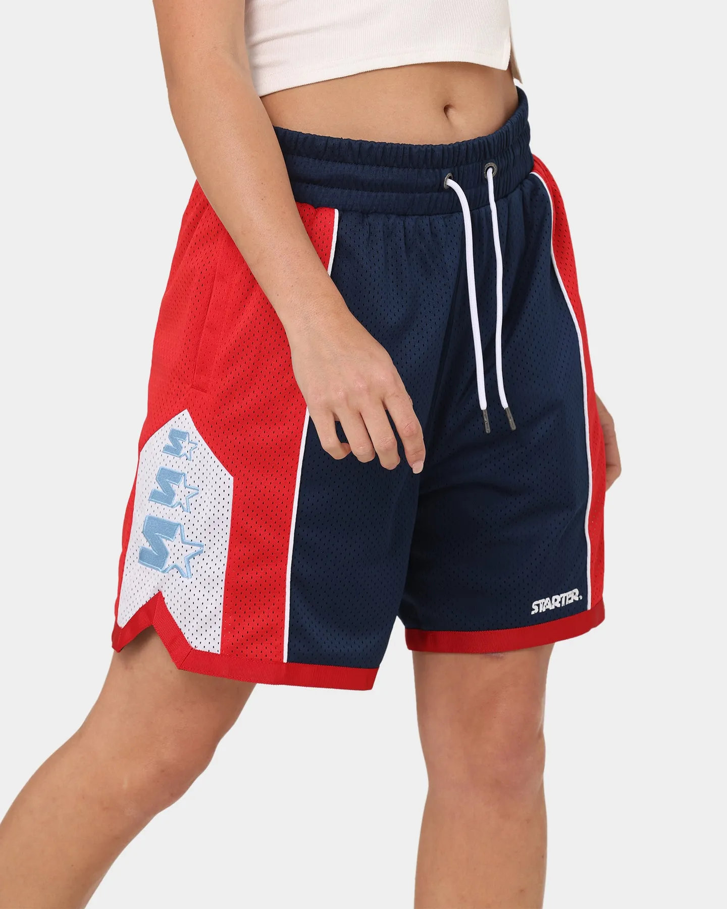 rhinestone accents Stretch Comfort Starter Downtown Basketball Shorts Navy
