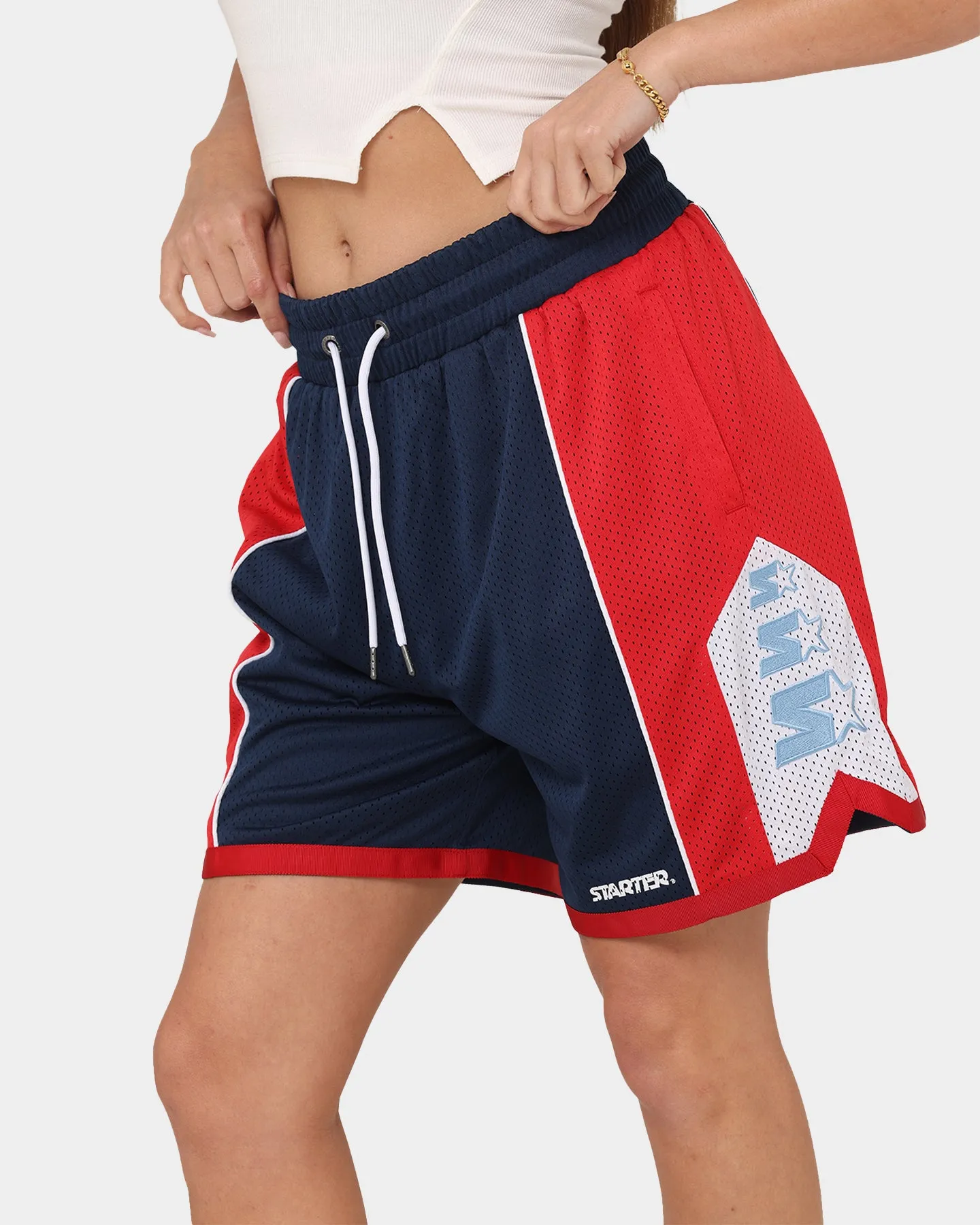 Starter Downtown Basketball Shorts Navy Cargo Pockets