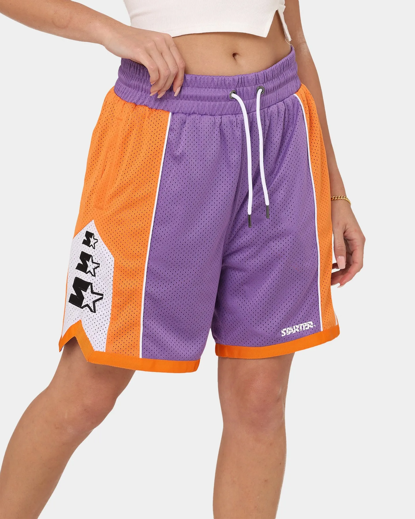 Starter Downtown Basketball Shorts Purple shrink-resistant Flats