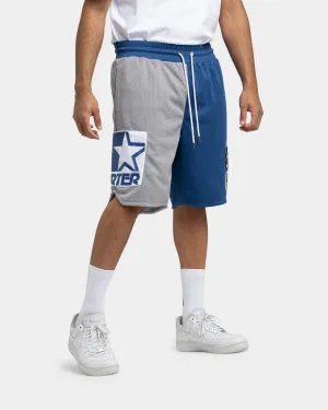 Starter Slider Mesh Shorts Blue/Grey Convertible Length Chilly Weather