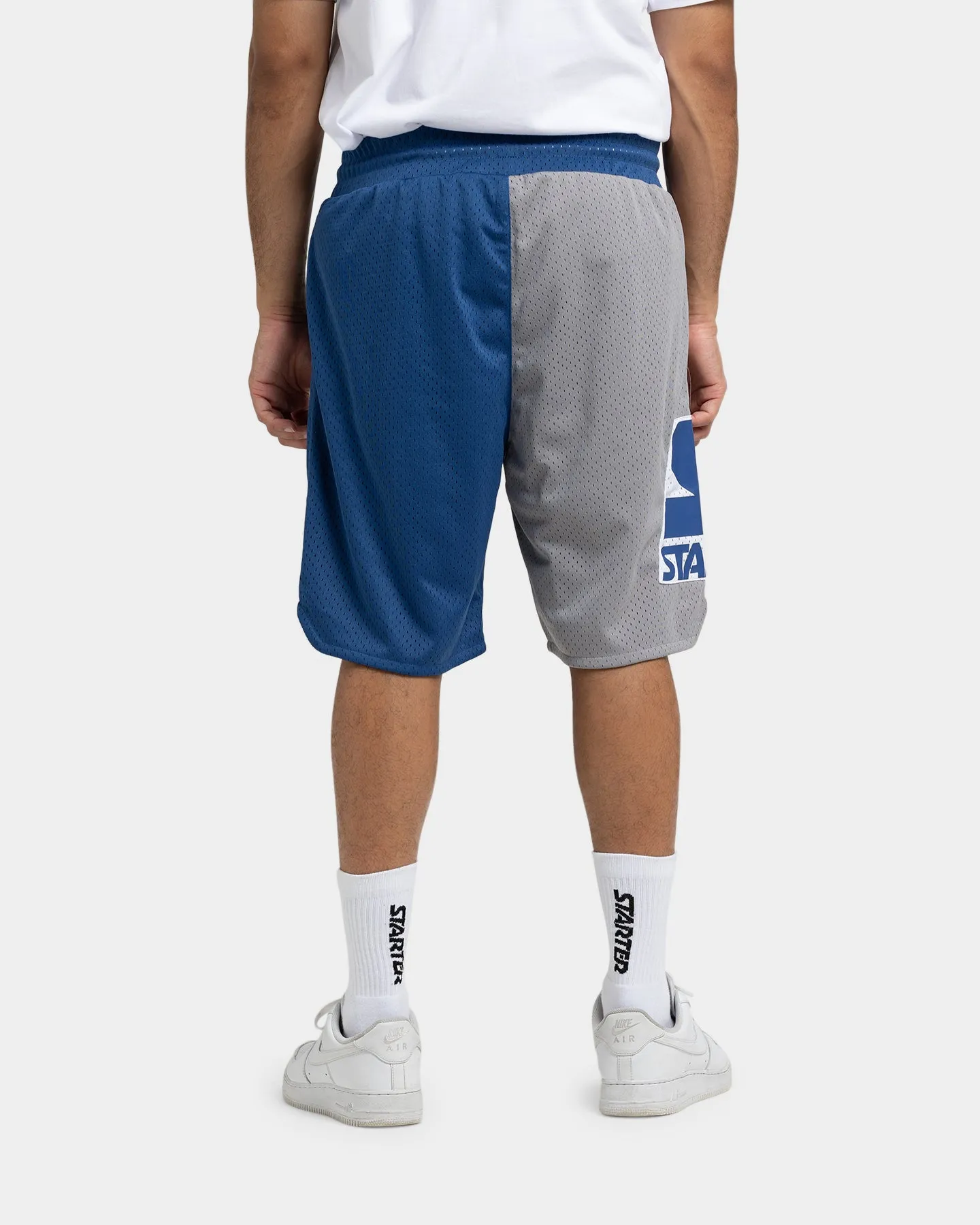 Minimalist Style Starter Slider Mesh Shorts Blue/Grey