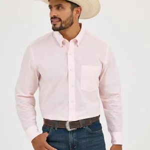 Sporty Layers Fun and Comfortable Wrangler Men's Cody Johnson L/S Paisley Button Down Shirt in Pink